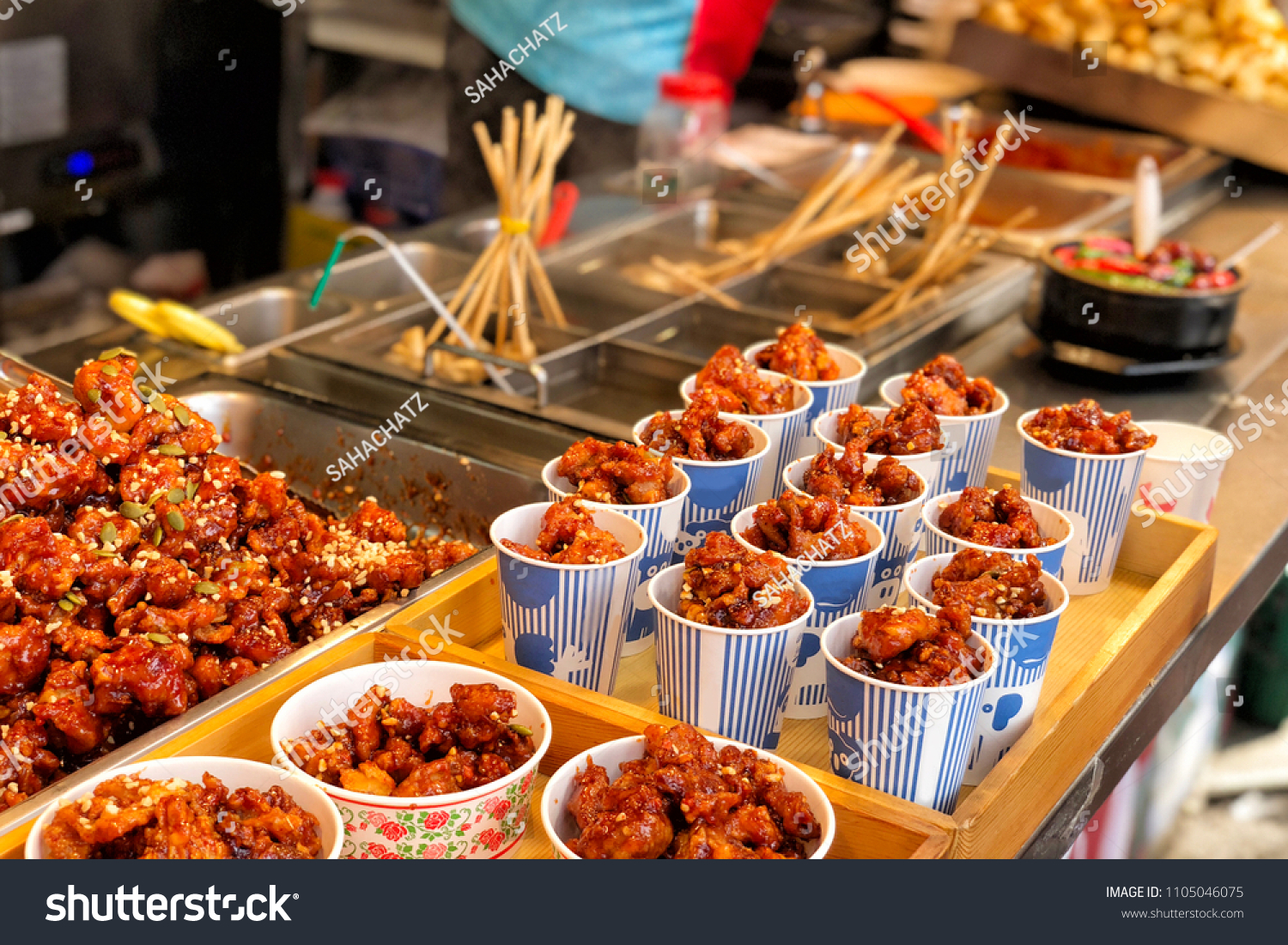 Chicken Fried Myeongdong Street Food Seoul Stock Photo Edit Now 1105046075