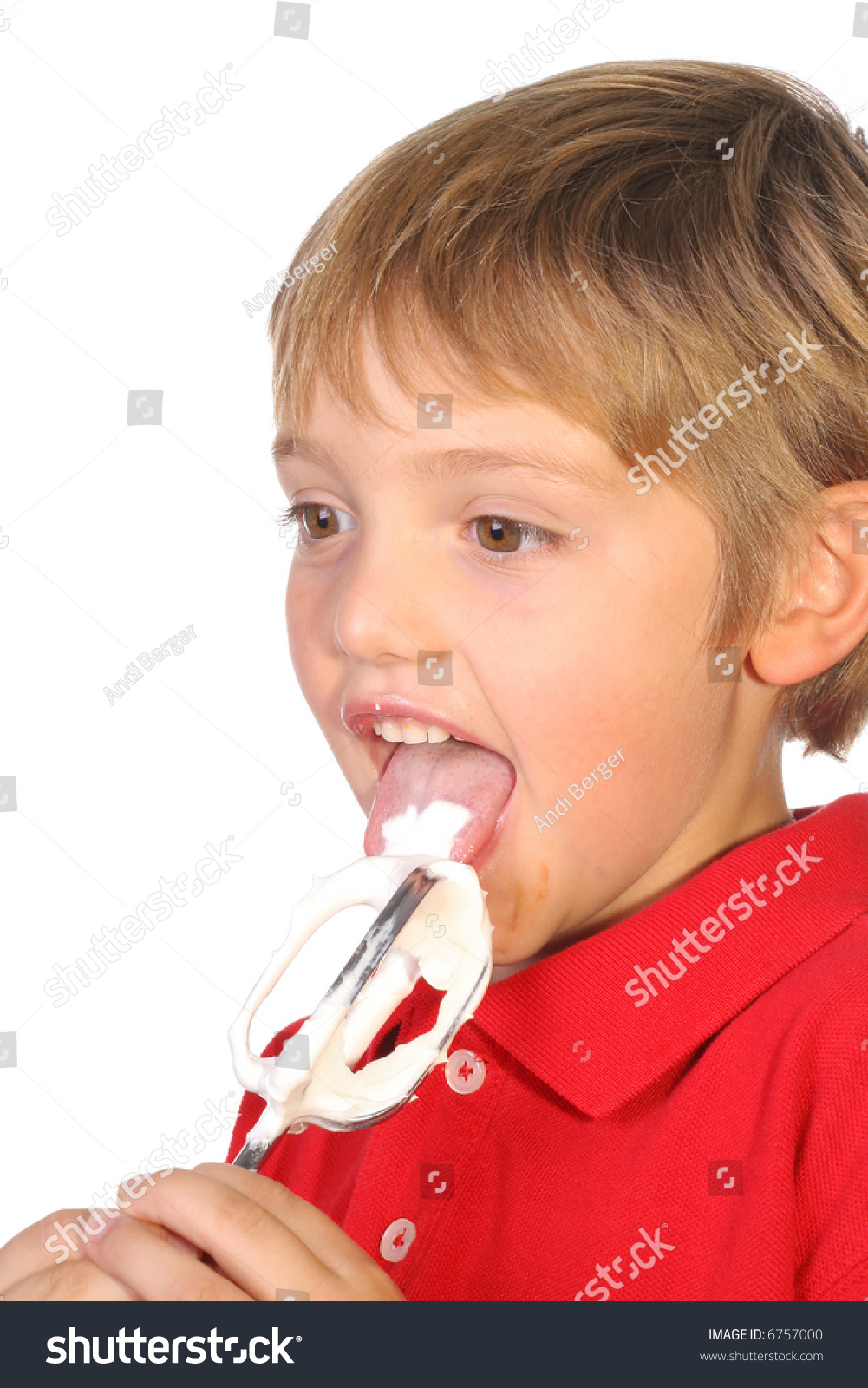 Child Licking Beater Whipping Cream Stock Photo 6757000 | Shutterstock