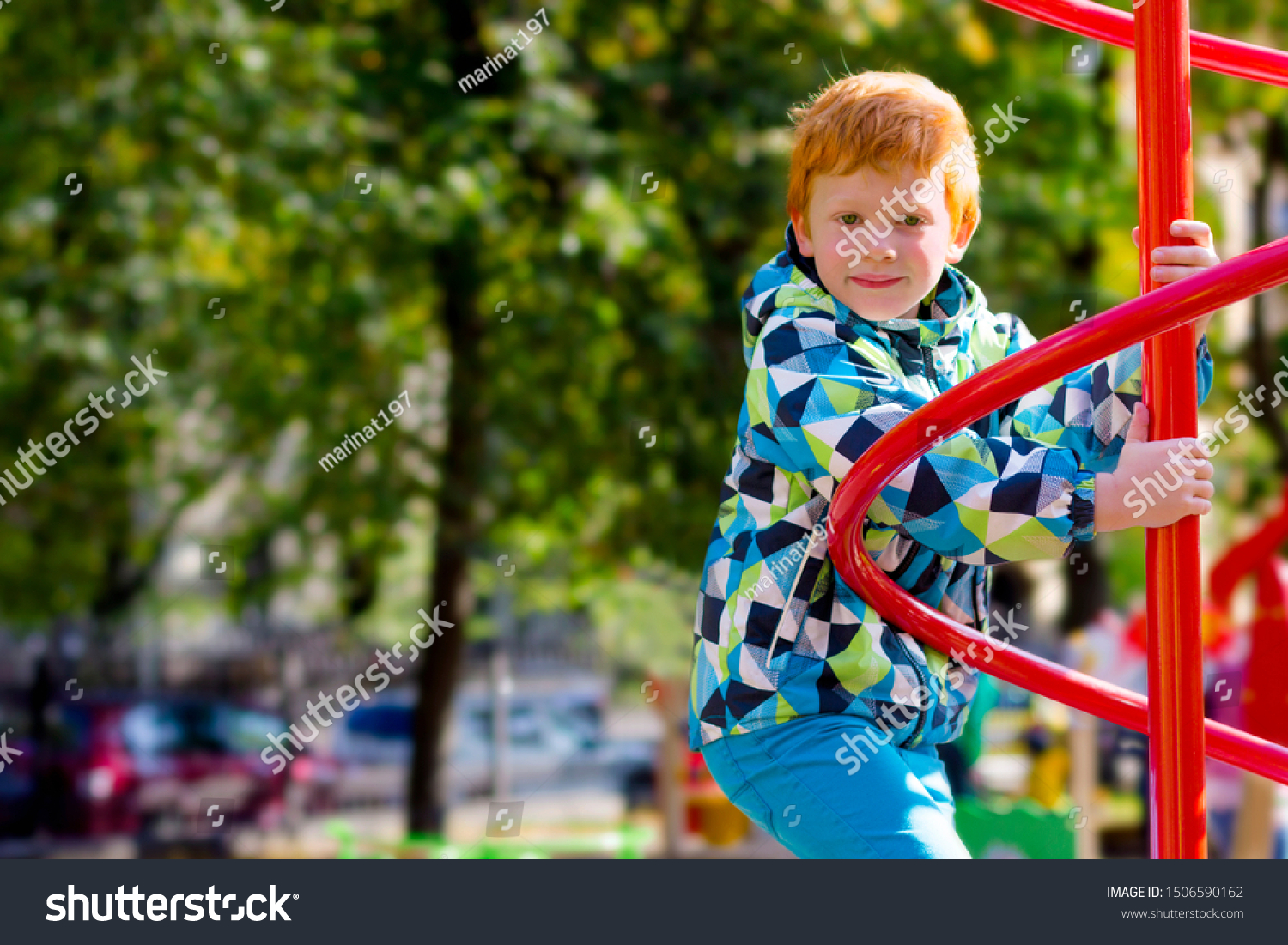 Child Playing On Outdoor Playground Fashion Stock Photo Edit Now