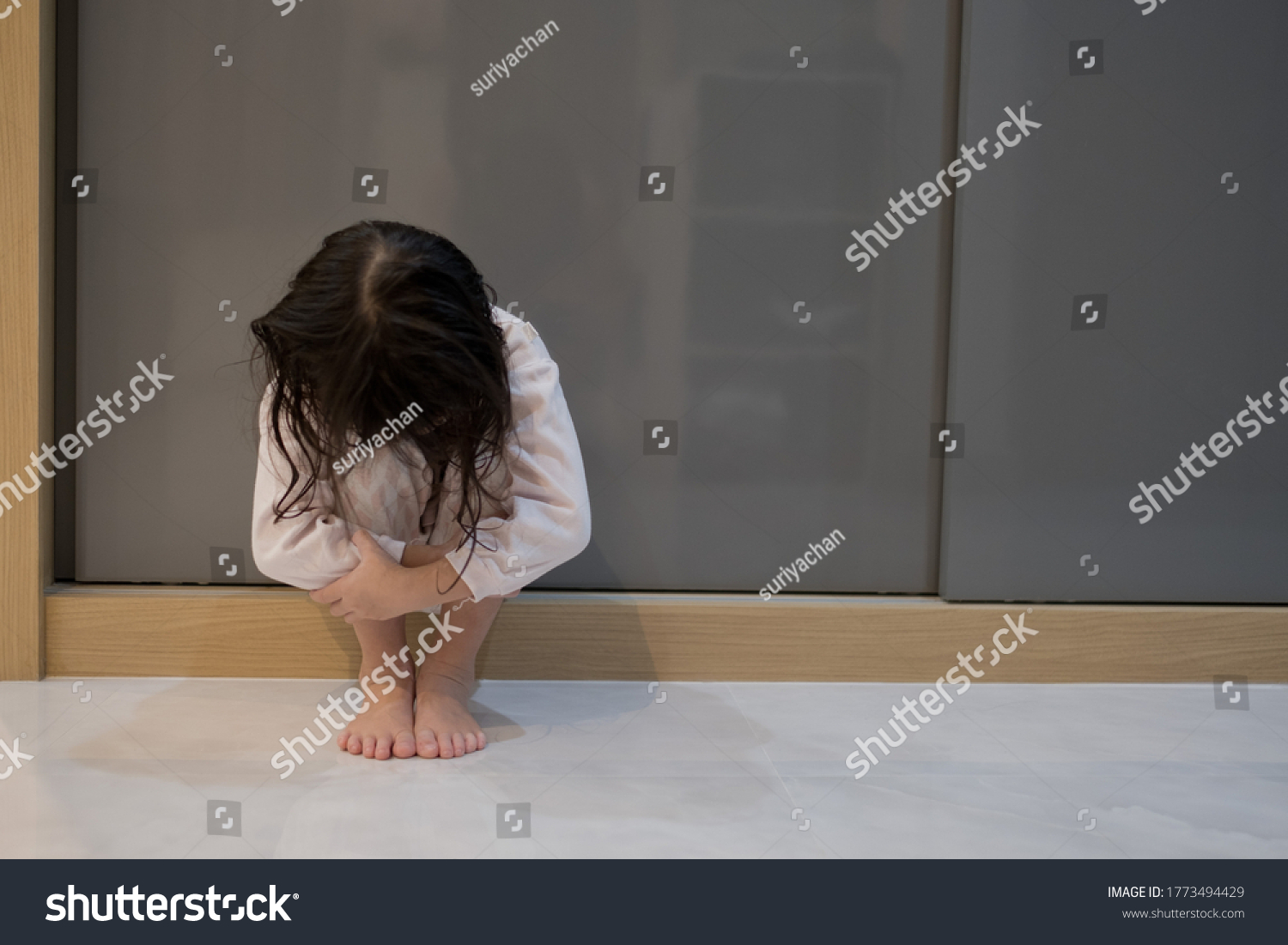 Children Crying Little Girl Feeling Sad Stock Photo 1773494429 ...