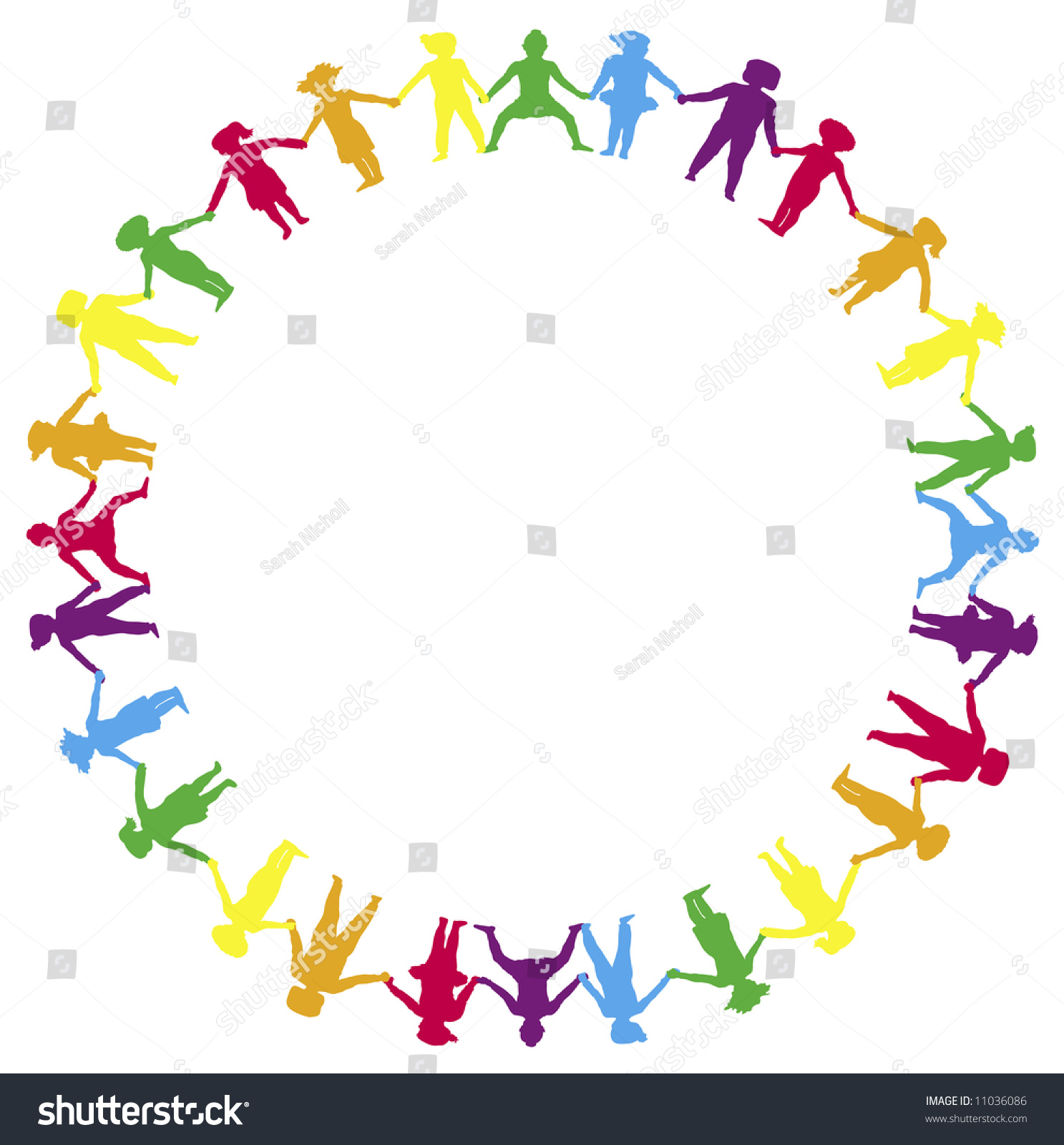 Children Holding Hands Circle Stock Illustration 11036086 - Shutterstock