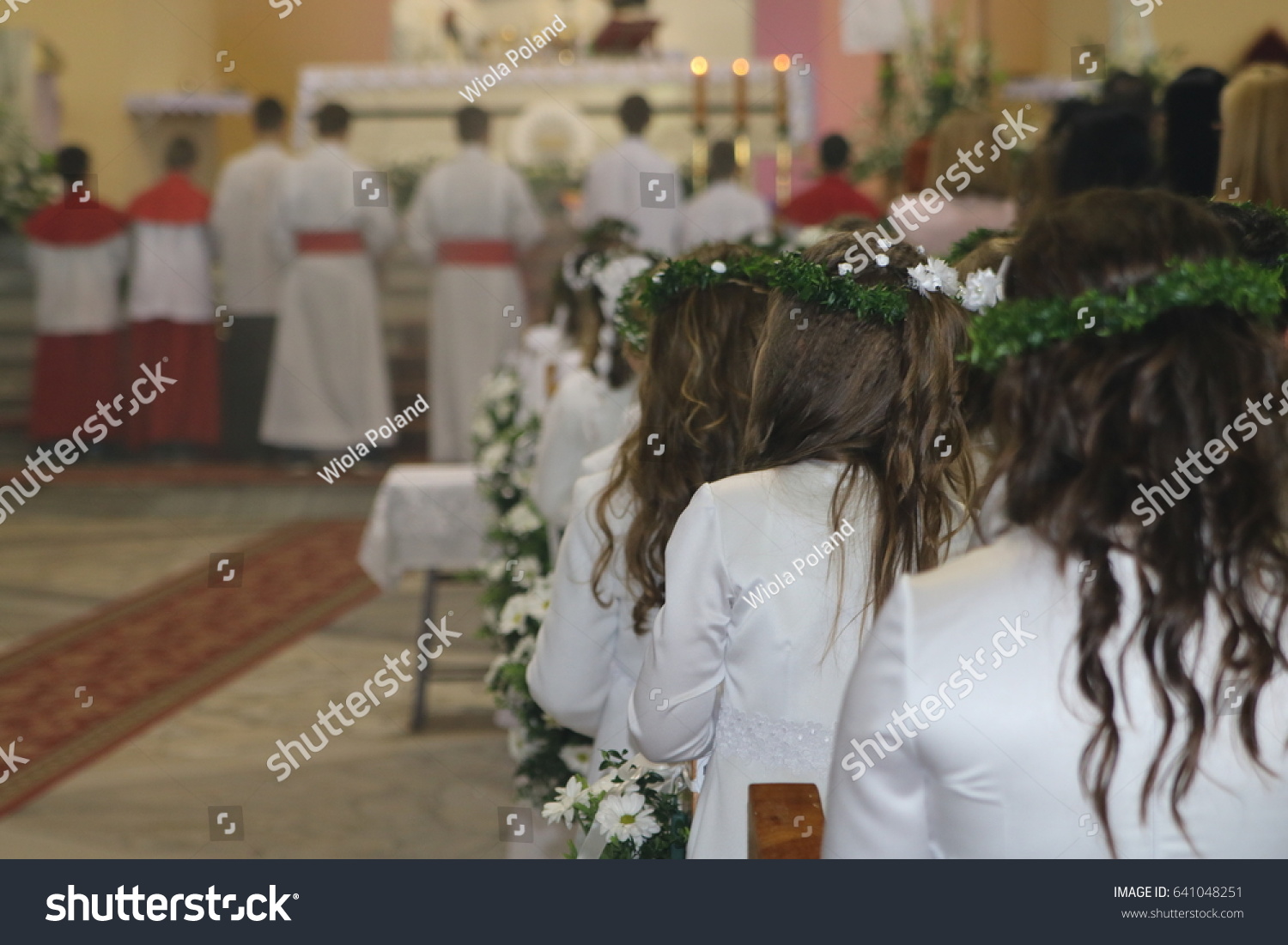 Children Catholic Church During First Holy People Religion