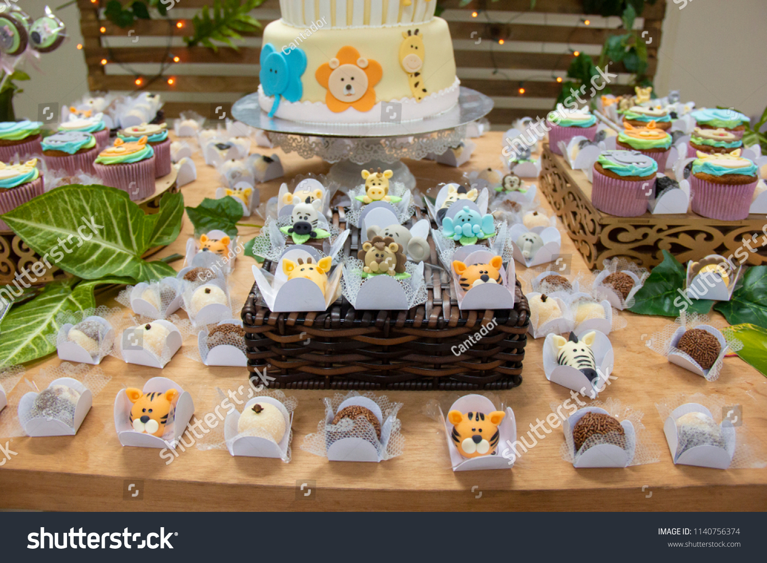 Childrens Table Decoration Birthday Cake Candies Stock Photo Edit