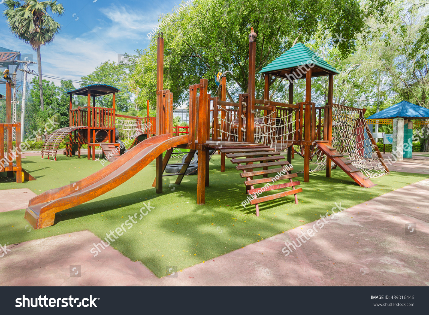 Children Stairs Slides Exercise Equipment Garden Stock
