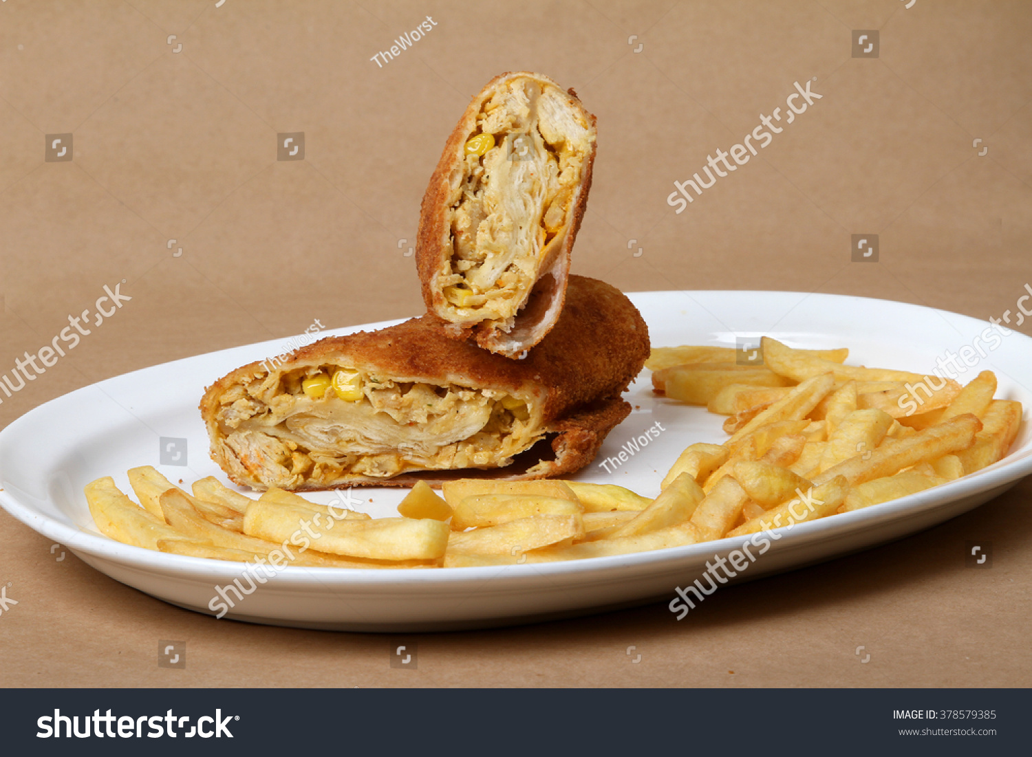 Chimichanga Deep Fried Burrito Tortillas Mexican Education Stock Image 378579385