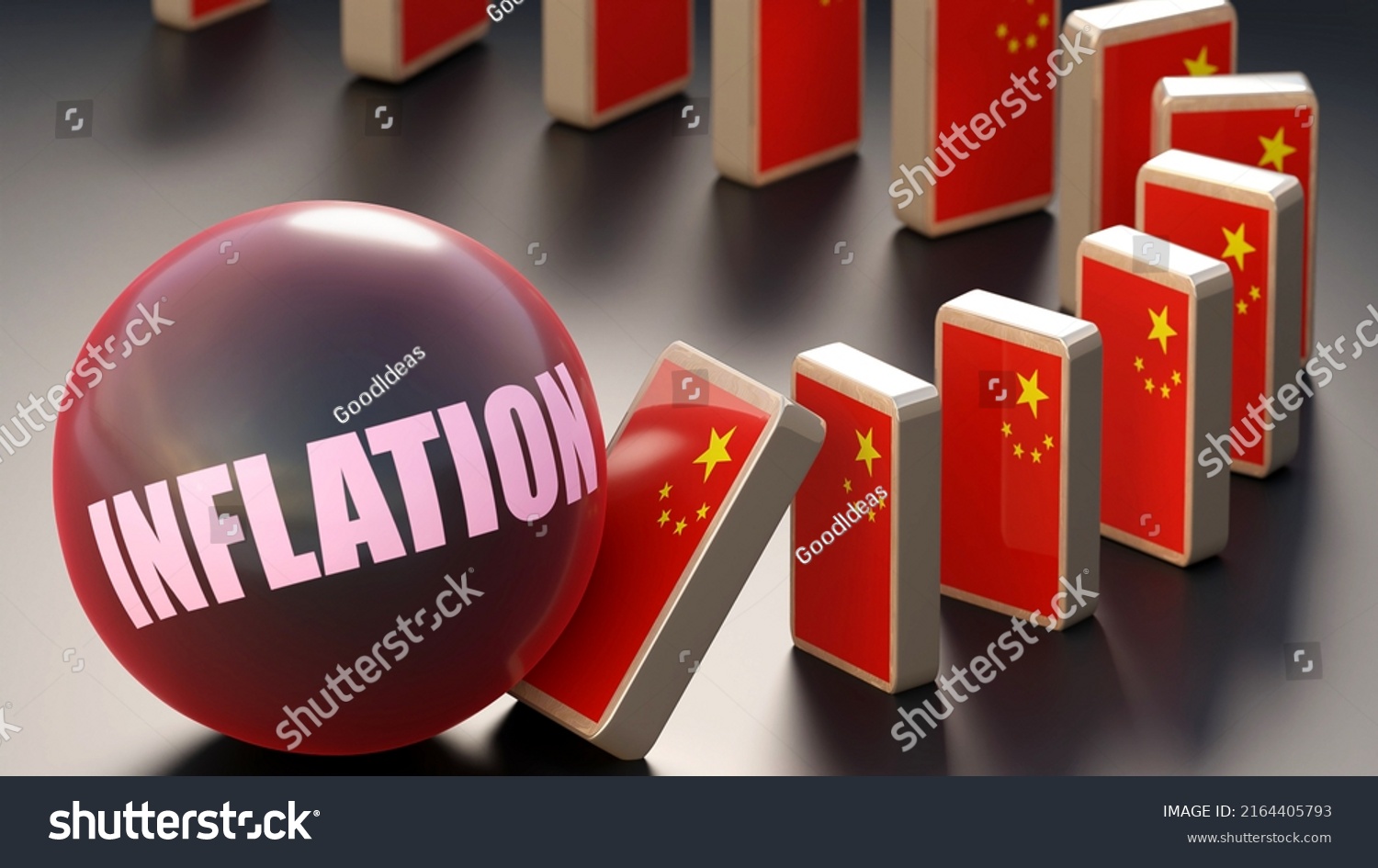 China Inflation Causing National Problem Falling Stock Illustration ...