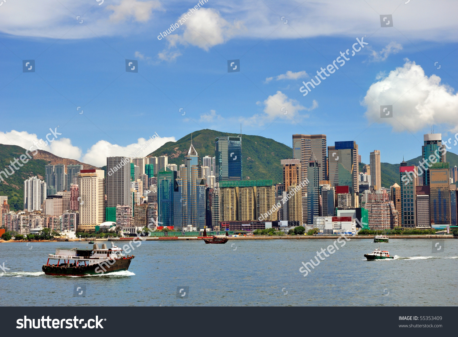 China, Hong Kong Waterfront Buildings Stock Photo 55353409 : Shutterstock