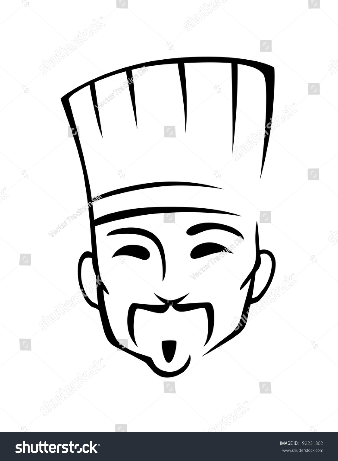 Chinese Chef Logo Cartoon Style Cafe Stock Illustration 192231302 ...