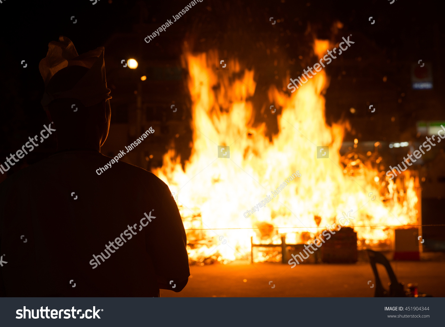 Chinese Funeral Ceremony Chinese Custom Burning Stock Image