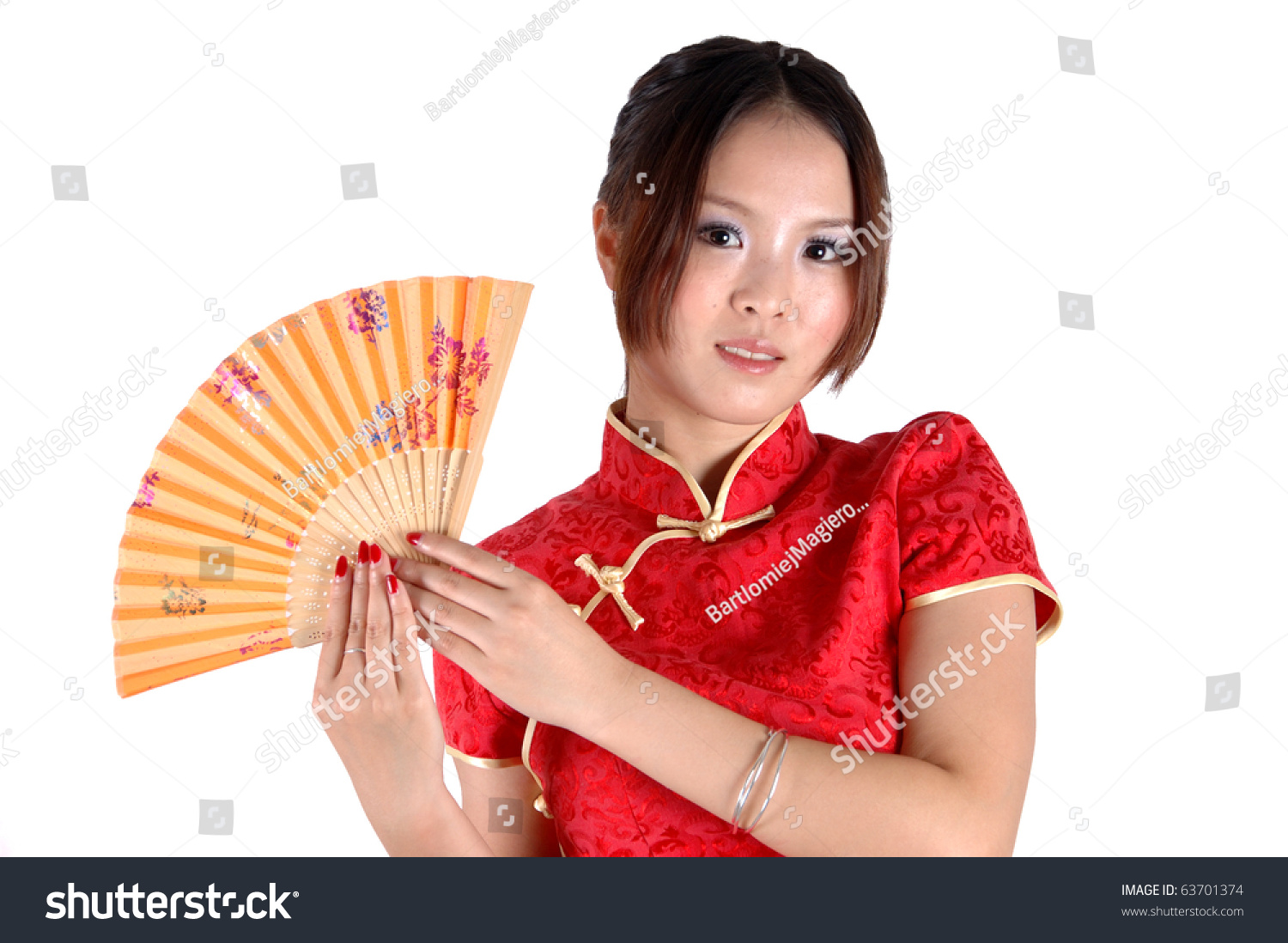 Chinese Model Traditional Dress Called Qipao Stock Photo 63701374 ...