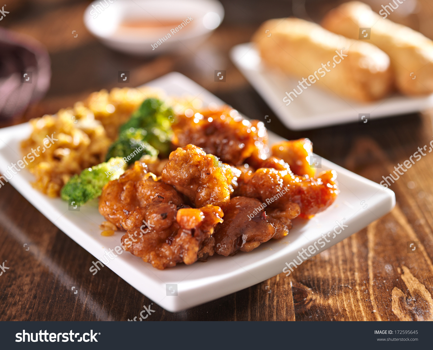 Chinese Orange Chicken Fried Rice Stock Photo Edit Now