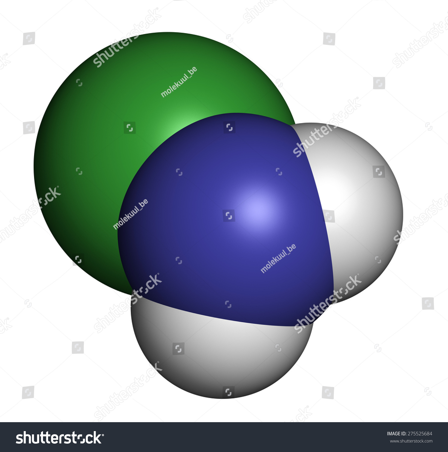 Chloramine (Monochloramine) Disinfectant Molecule. Readily Decomposes ...