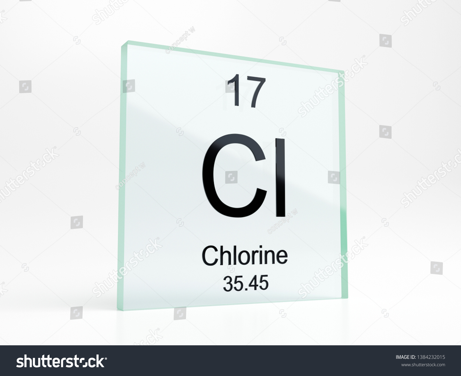 Chlorine Element Symbol Periodic Table On Stock Illustration 1384232015