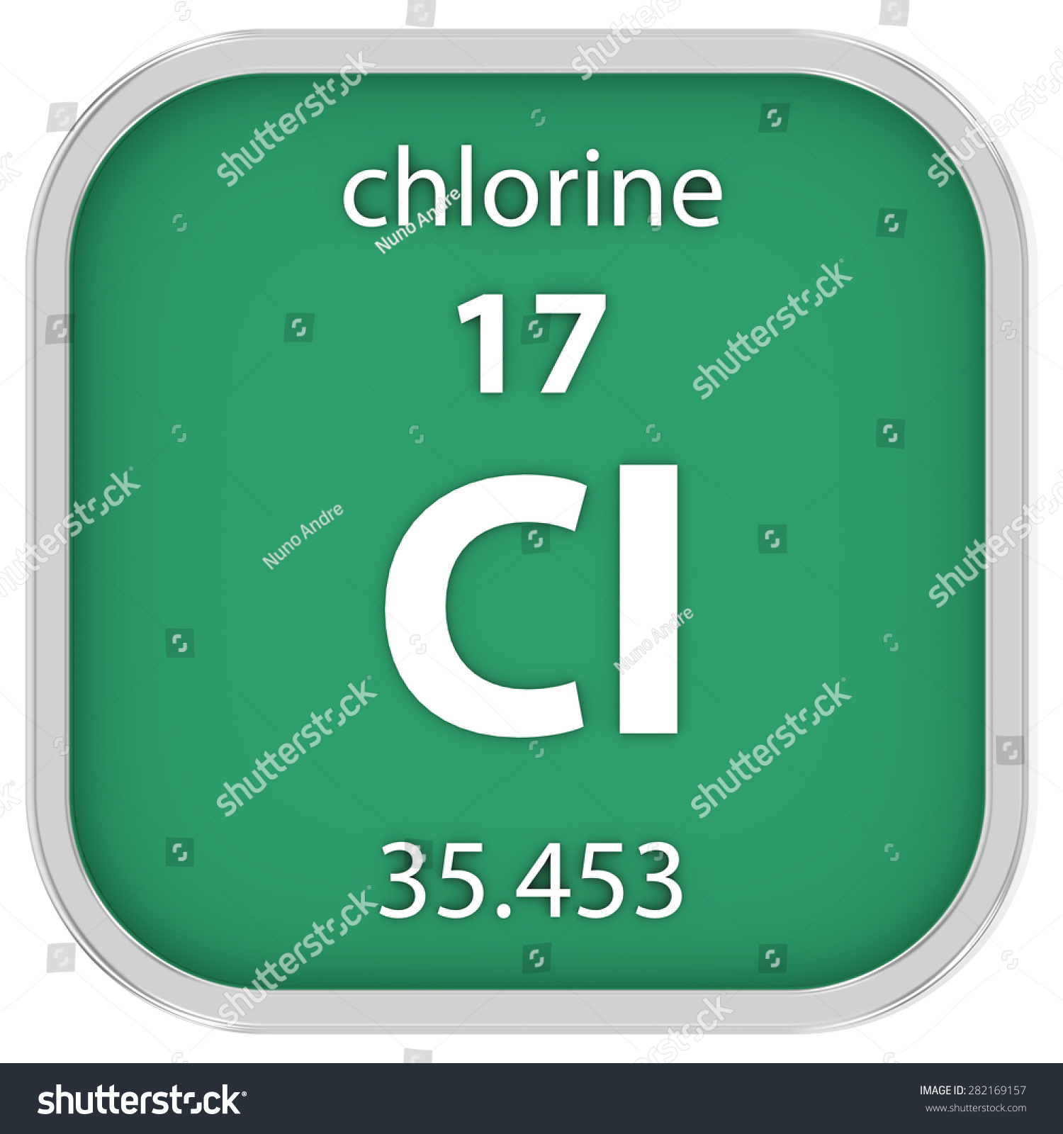 Chlorine Material On The Periodic Table. Part Of A Series. Stock Photo ...