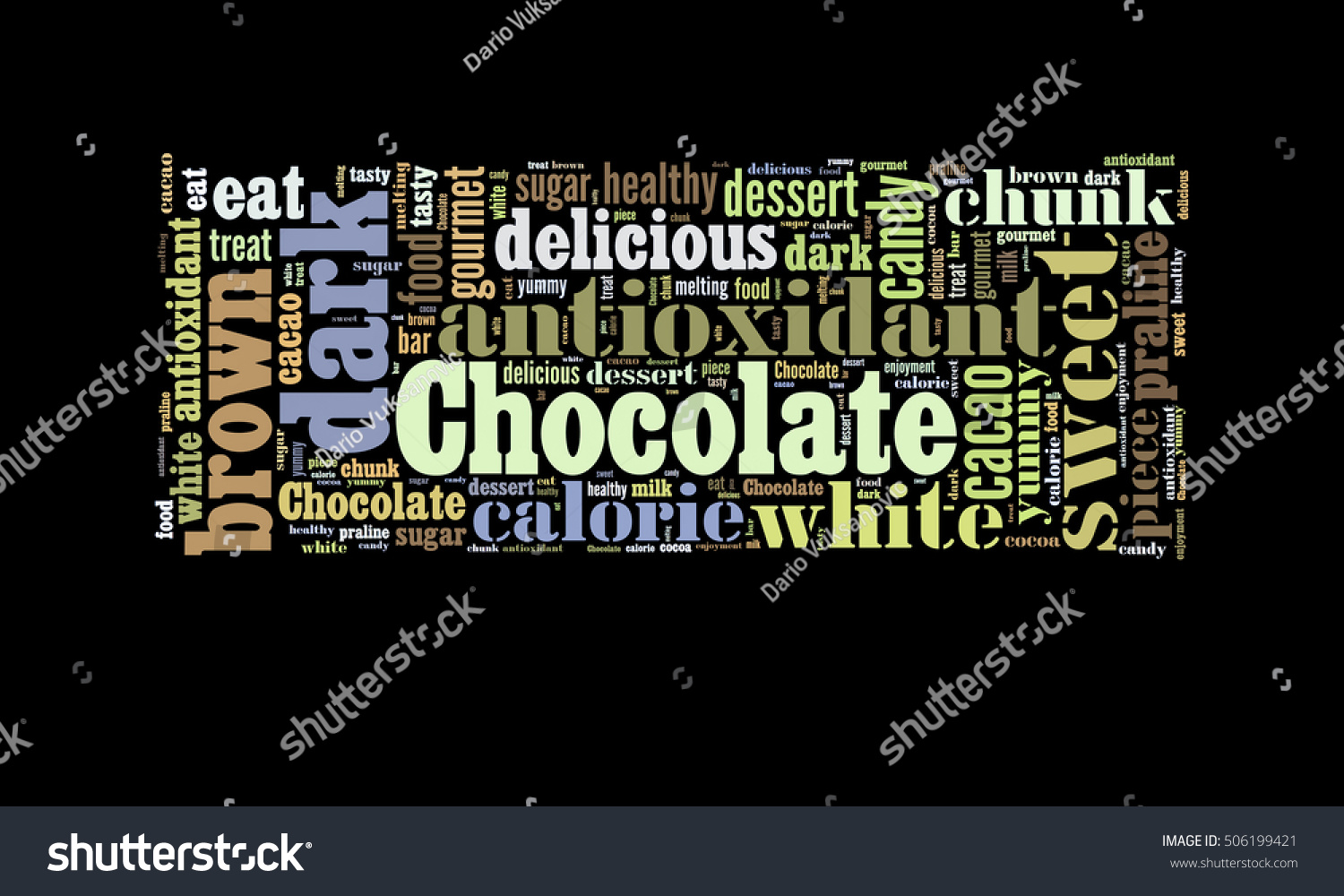 Chocolate Bar Word Cloud Words Related Stock Illustration 506199421