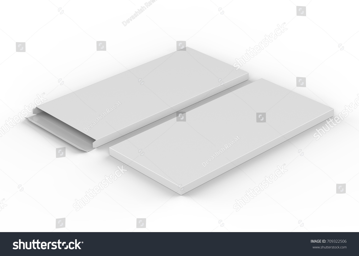 Chocolate Box Mock Template Blank White Stock Illustration 709322506