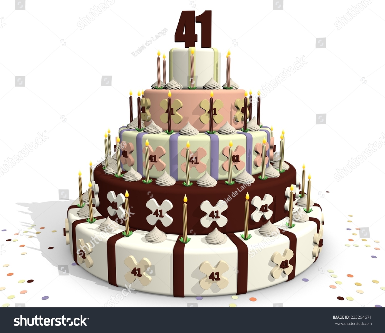 Chocolate Cake Celebrating Anniversary On Top Stock Illustration Shutterstock