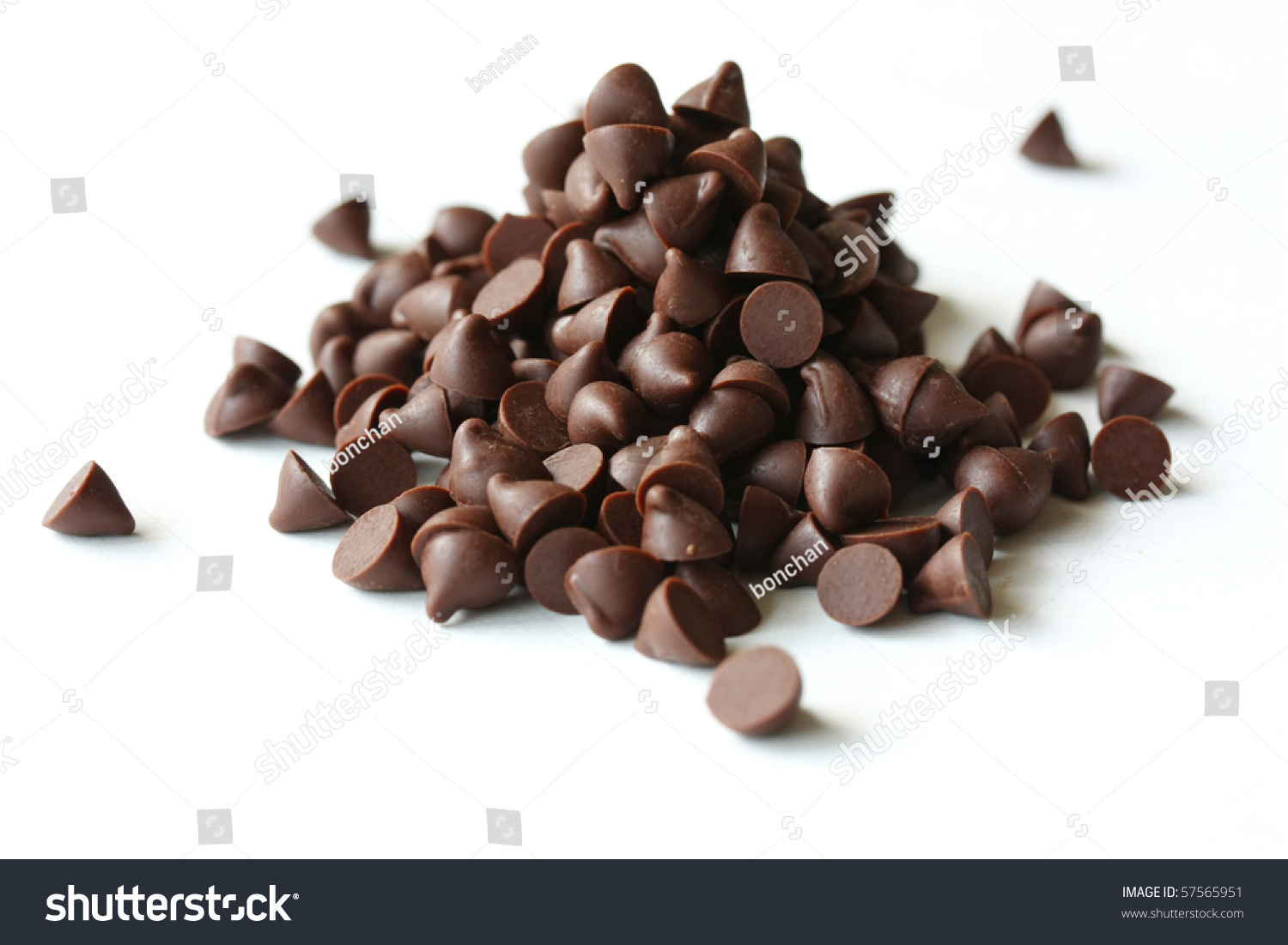 chocolate chips on white background stock photo edit now 57565951 https www shutterstock com image photo chocolate chips on white background 57565951