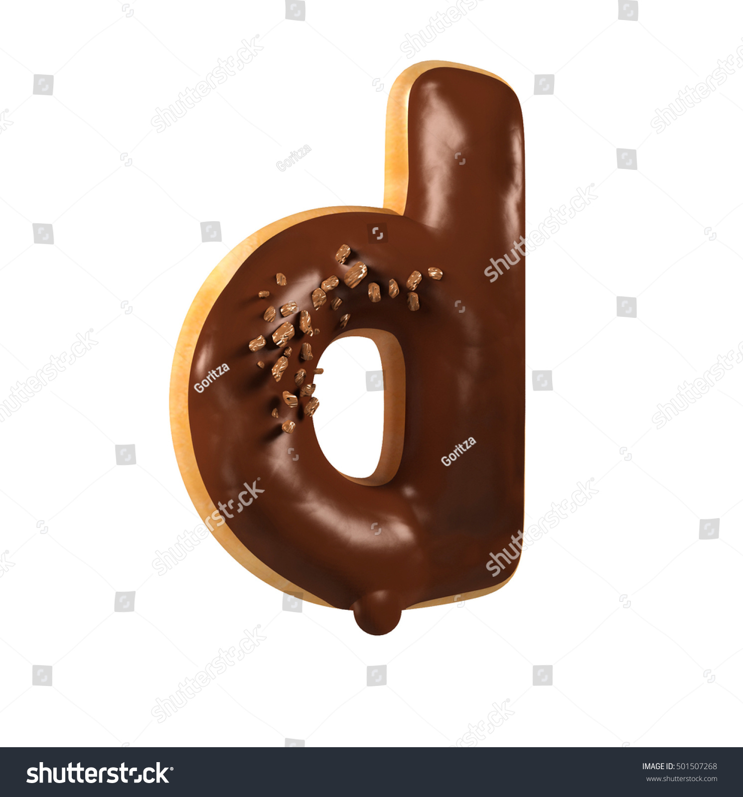 Chocolate Donut Font Concept Delicious Letter Stock Illustration ...