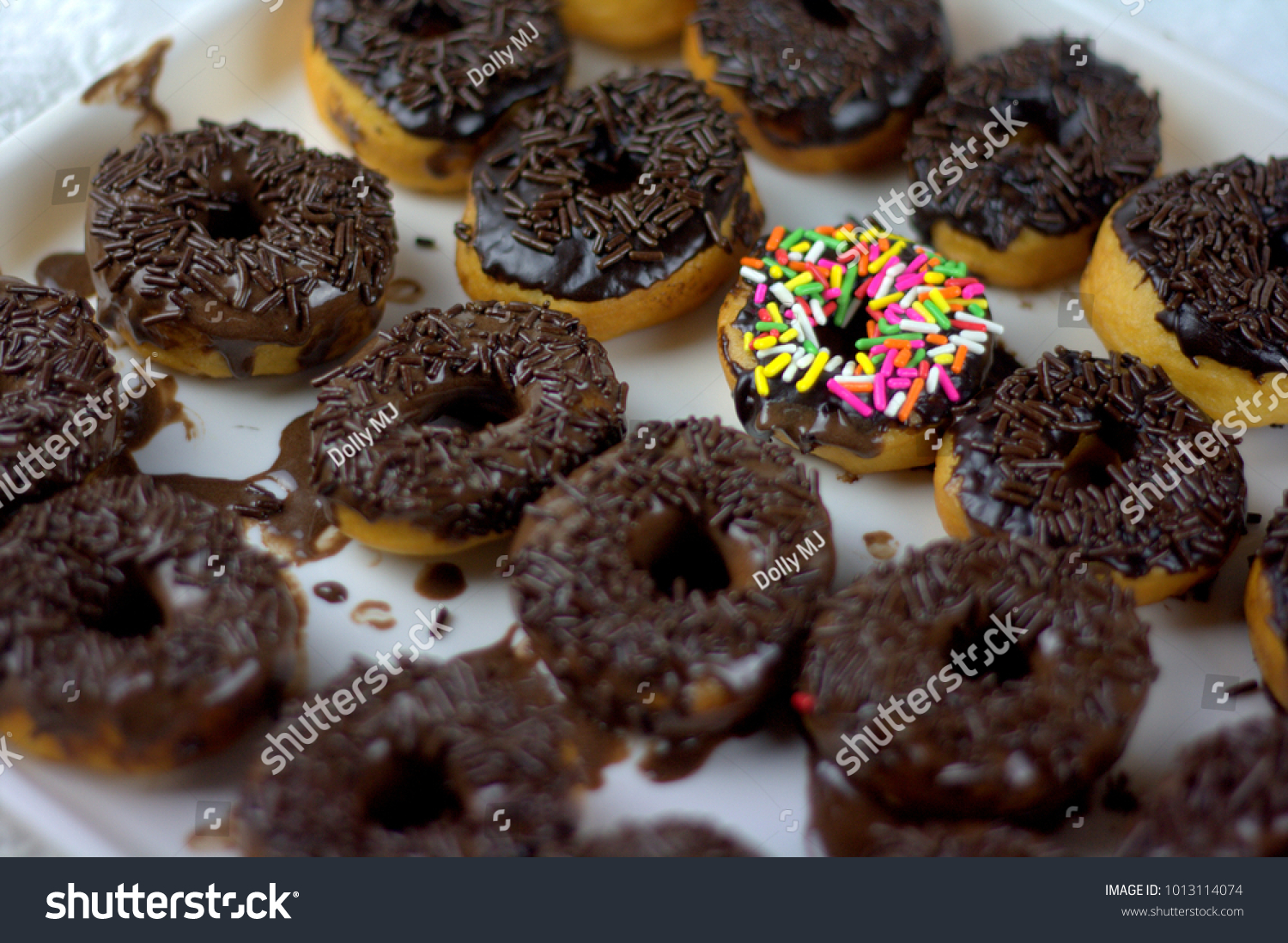 Chocolate Doughnuts Chocolate Rice Stock Photo Edit Now 1013114074