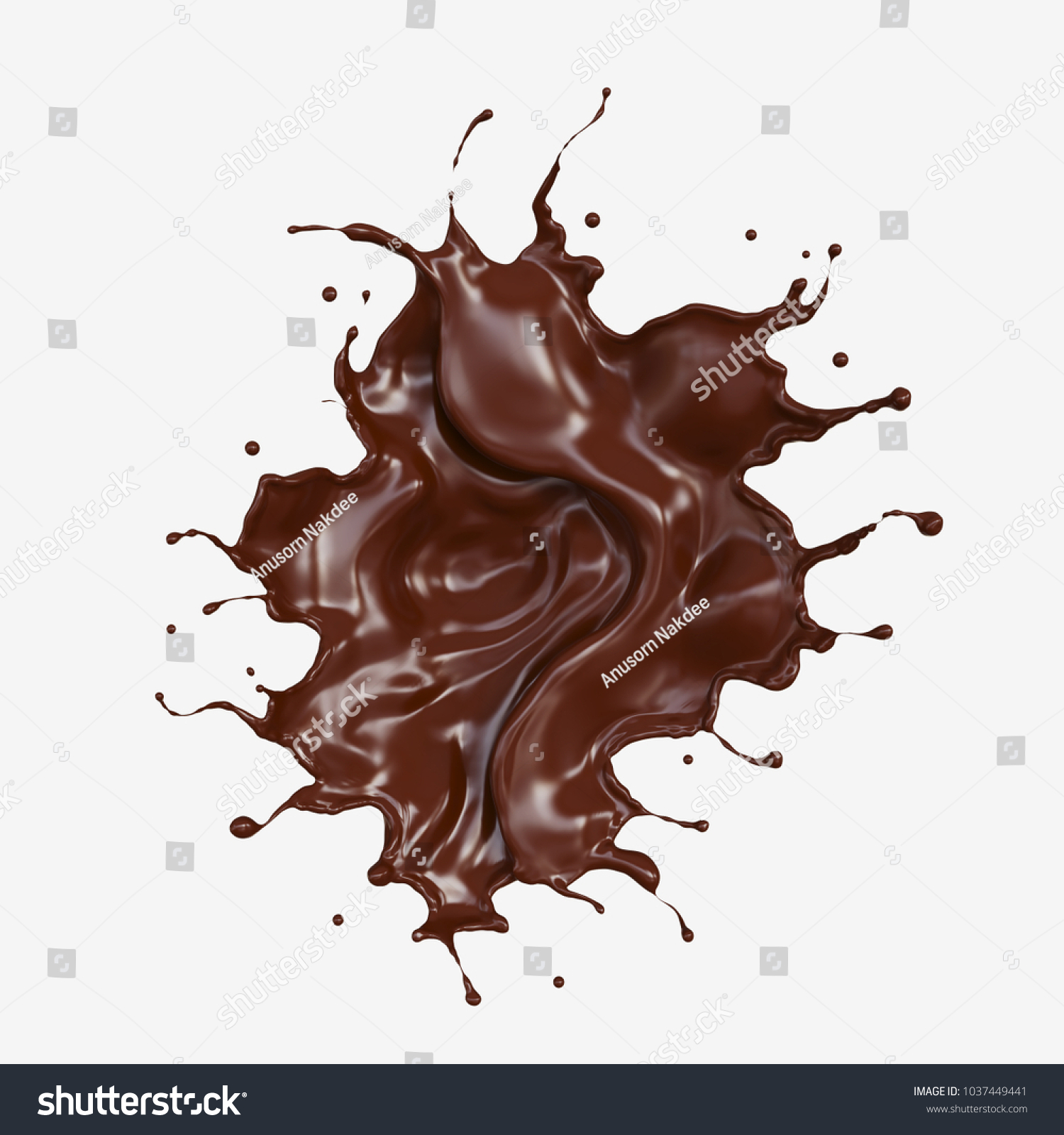 Chocolate Splash Pouringisolated On White Background Stock Illustration