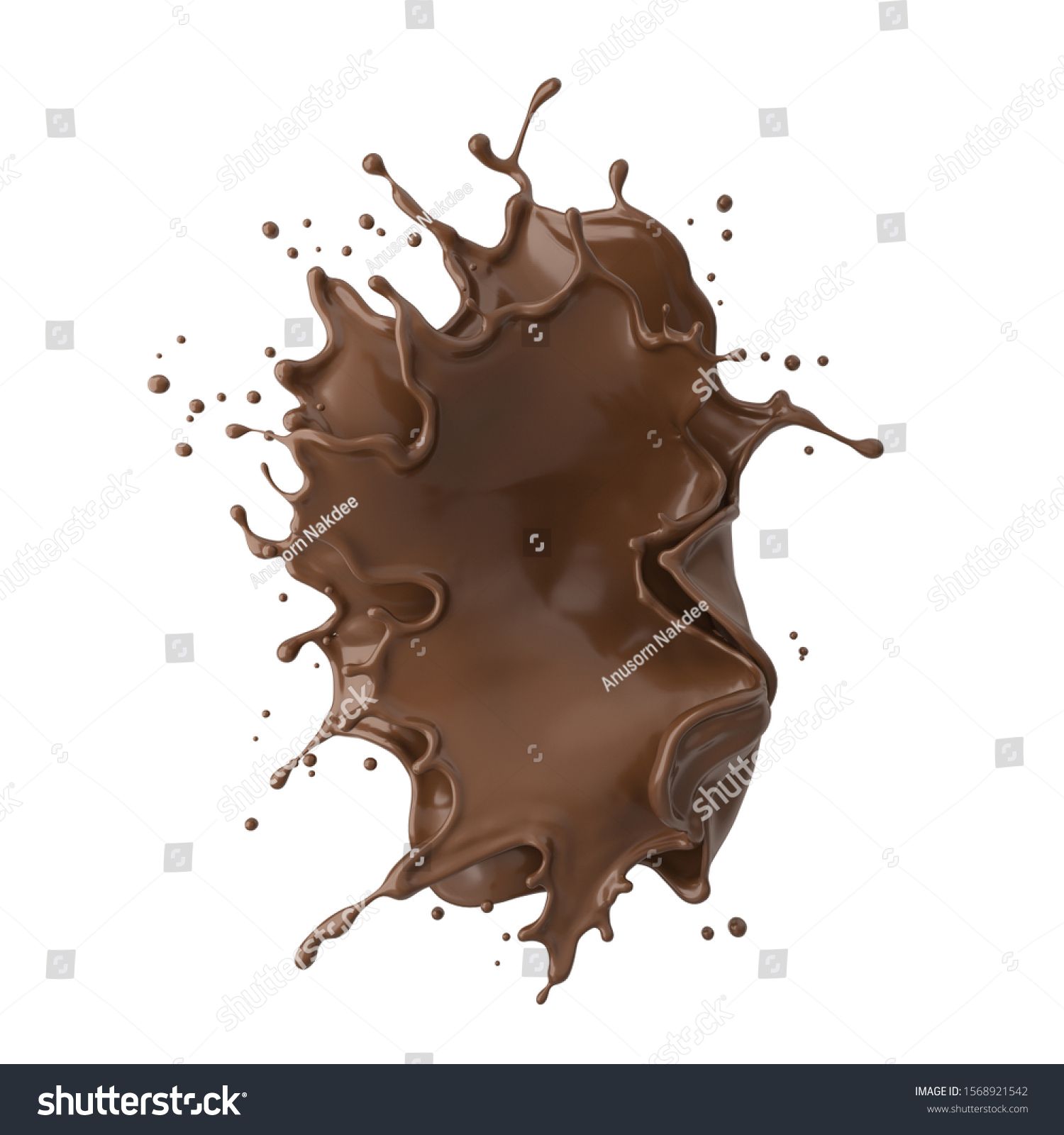 Chocolate Splash Pouringisolated On White Background Stock Illustration