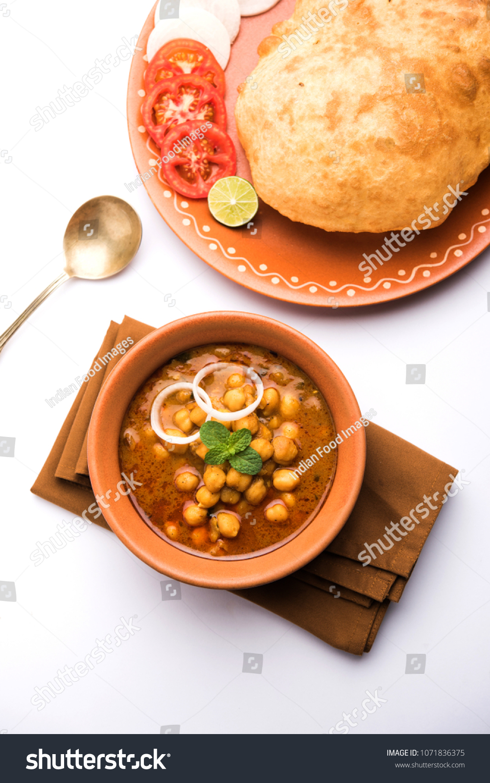 Chole Bhature Chick Pea Curry Fried Stock Photo 1071836375 | Shutterstock