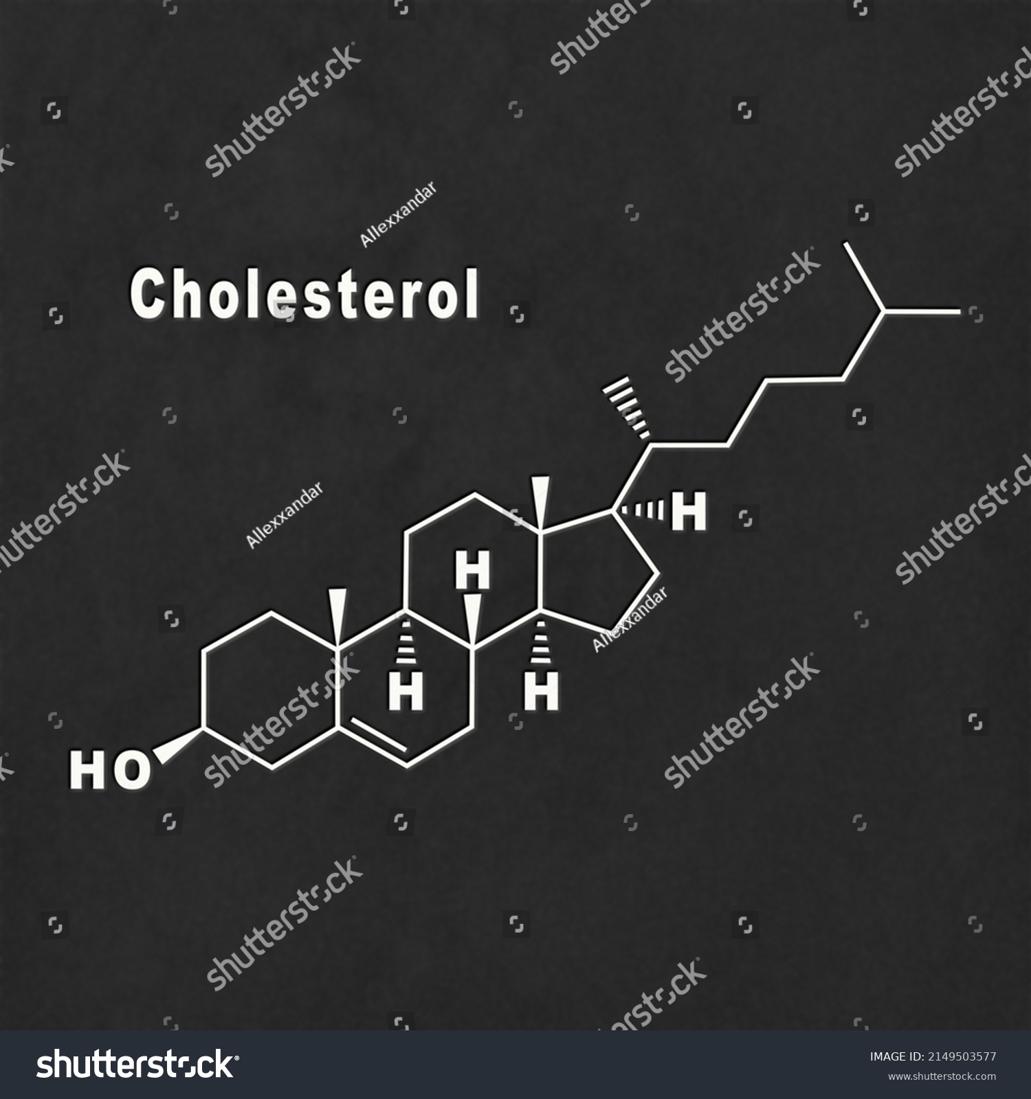 Cholesterol Hormone Structural Chemical Formula White Stock ...