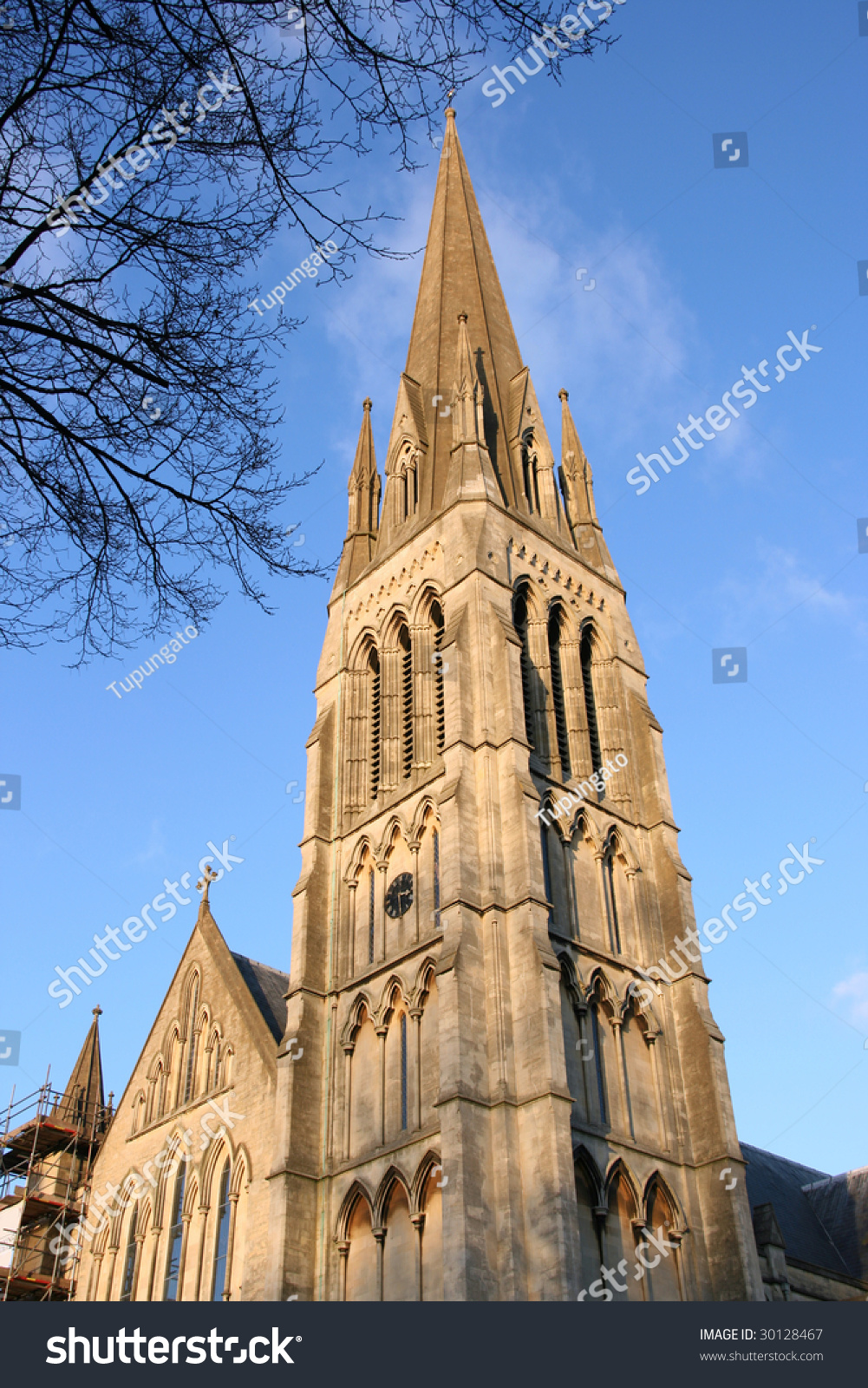 Christ Church Clifton In Bristol, United Kingdom. Autumn Scene, Sunset ...