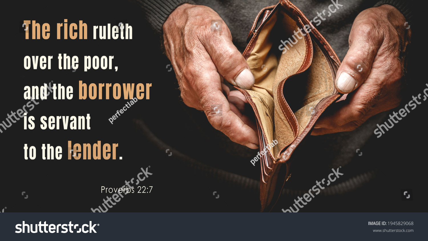 Christian Bible Verses Proverbs 22 7 Stock Photo 1945829068 | Shutterstock