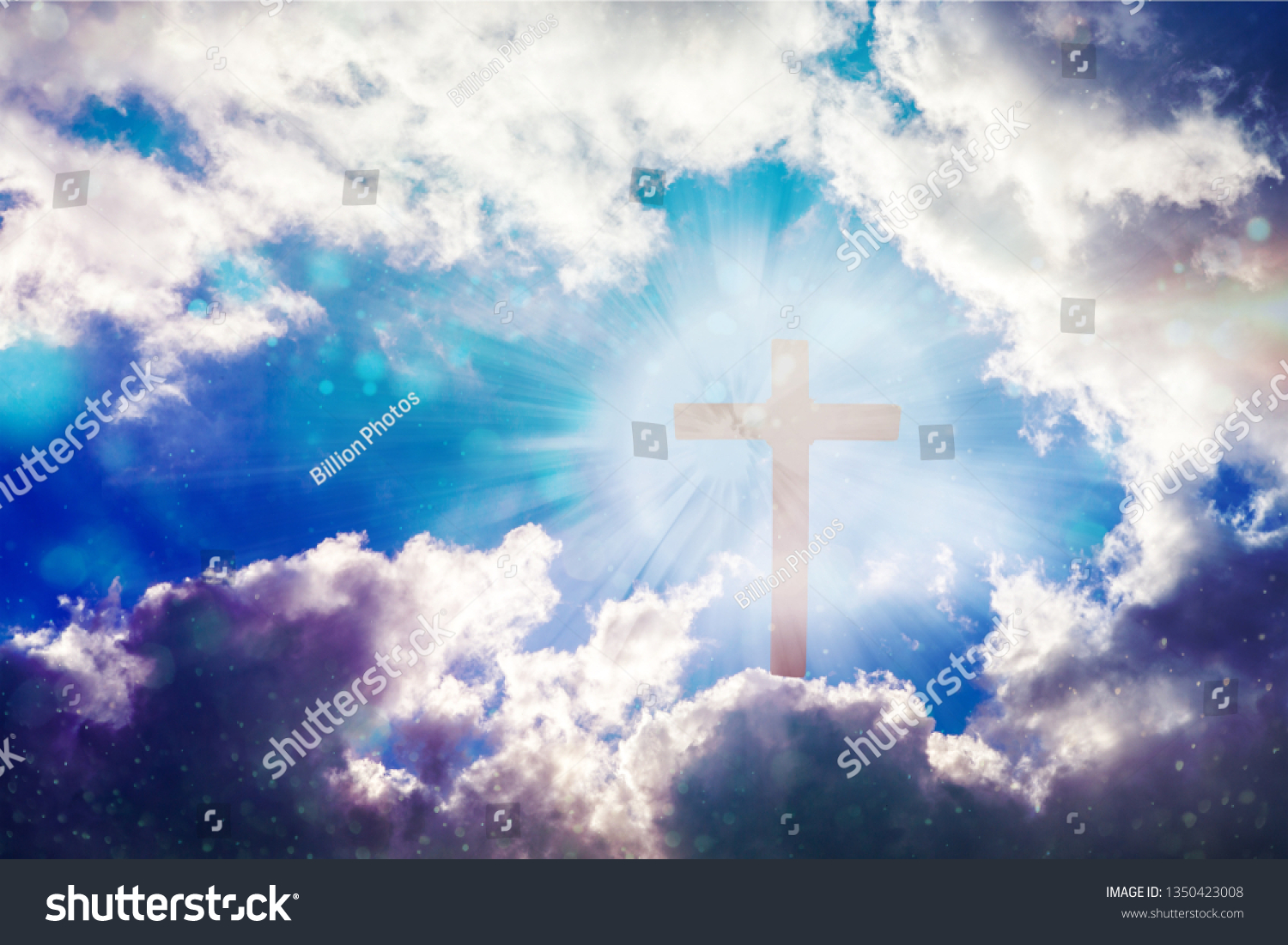 Christian Cross Appears Bright Sky Background Stock Photo Edit Now