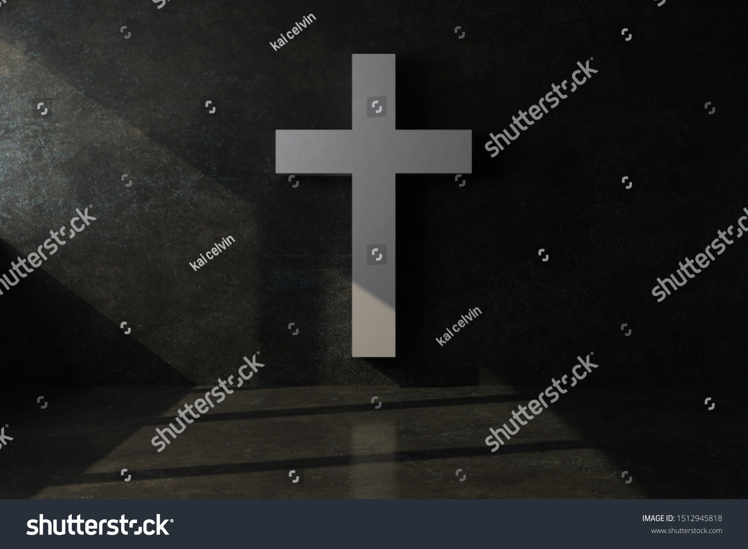 Christian Cross Prison 3d Rendering Stock Illustration 1512945818