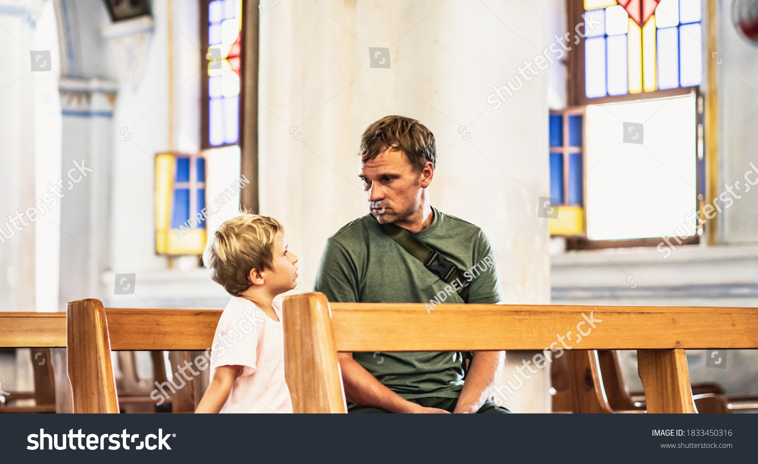 Christian Dad Tells His Son Bible Stock Photo 1833450316 | Shutterstock