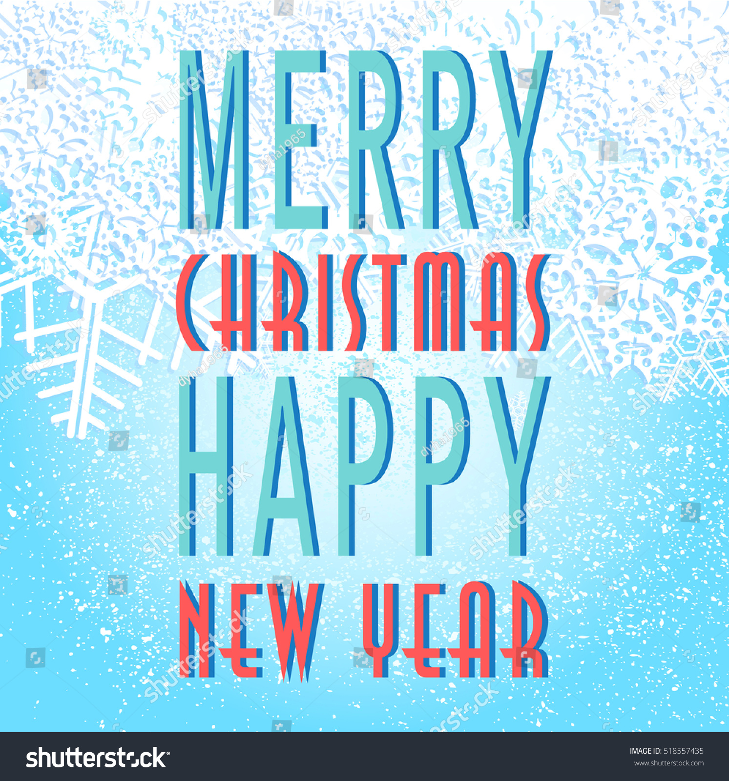 Christmas And New Year Greeting Card, Illustration - 518557435 : Shutterstock