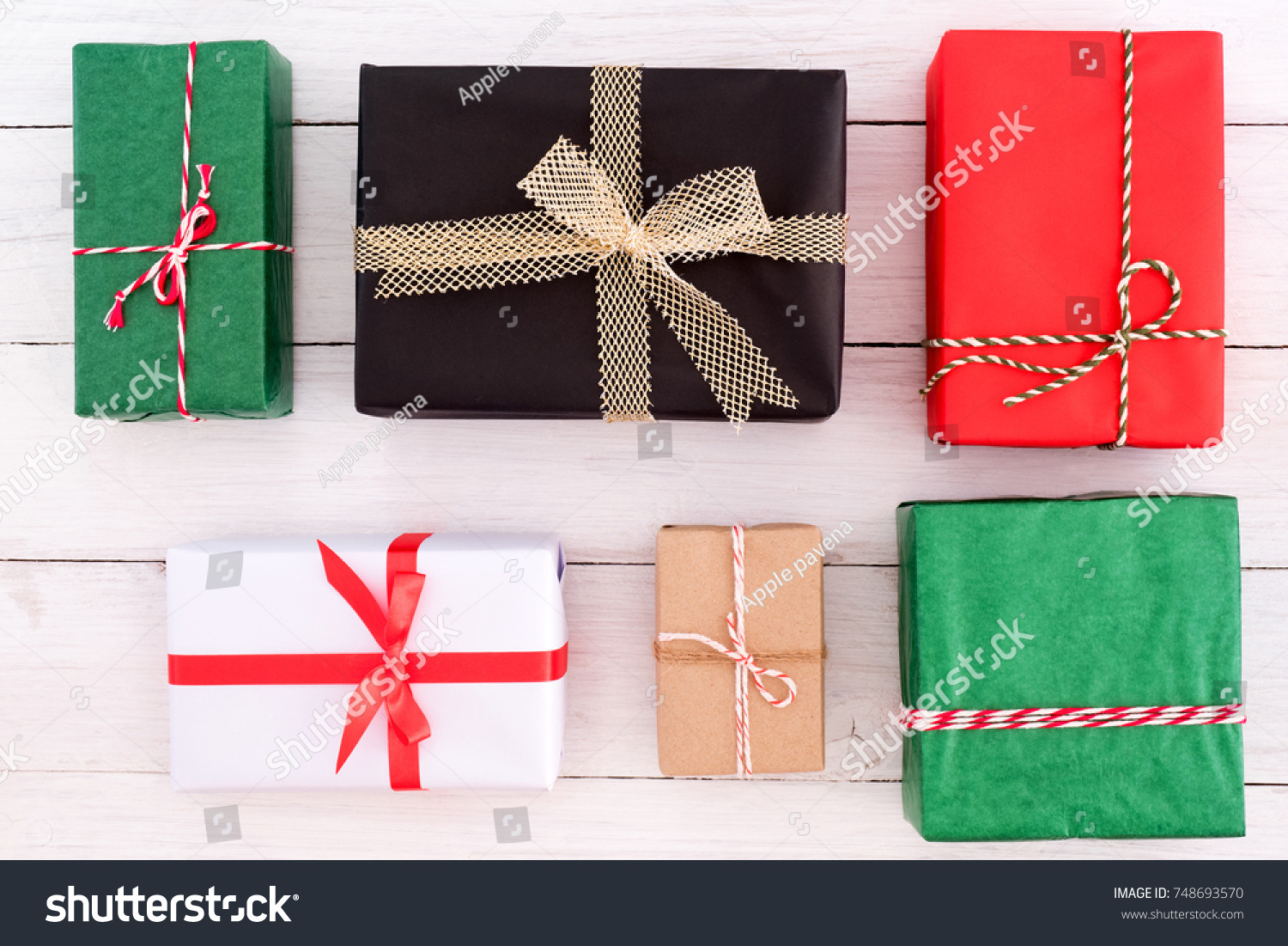 Christmas Background Christmas Handmade Present Gift Stock Photo