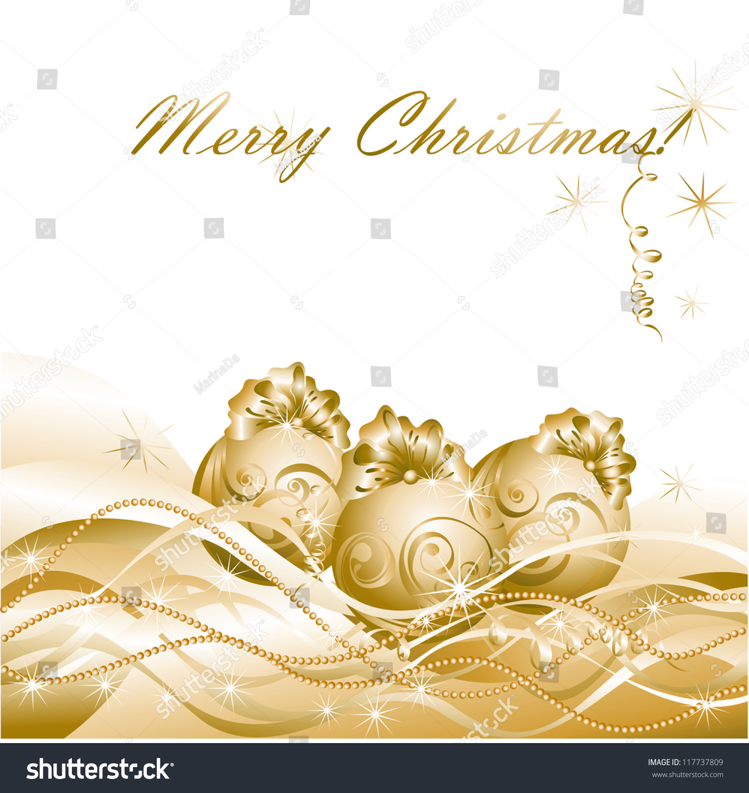 stock photo christmas background with gold evening balls