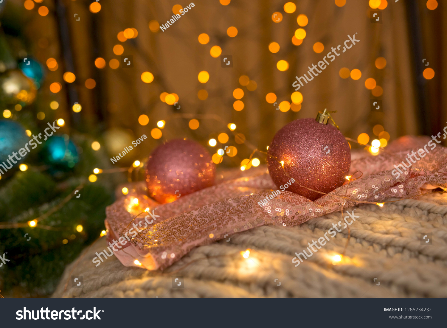 coral christmas balls