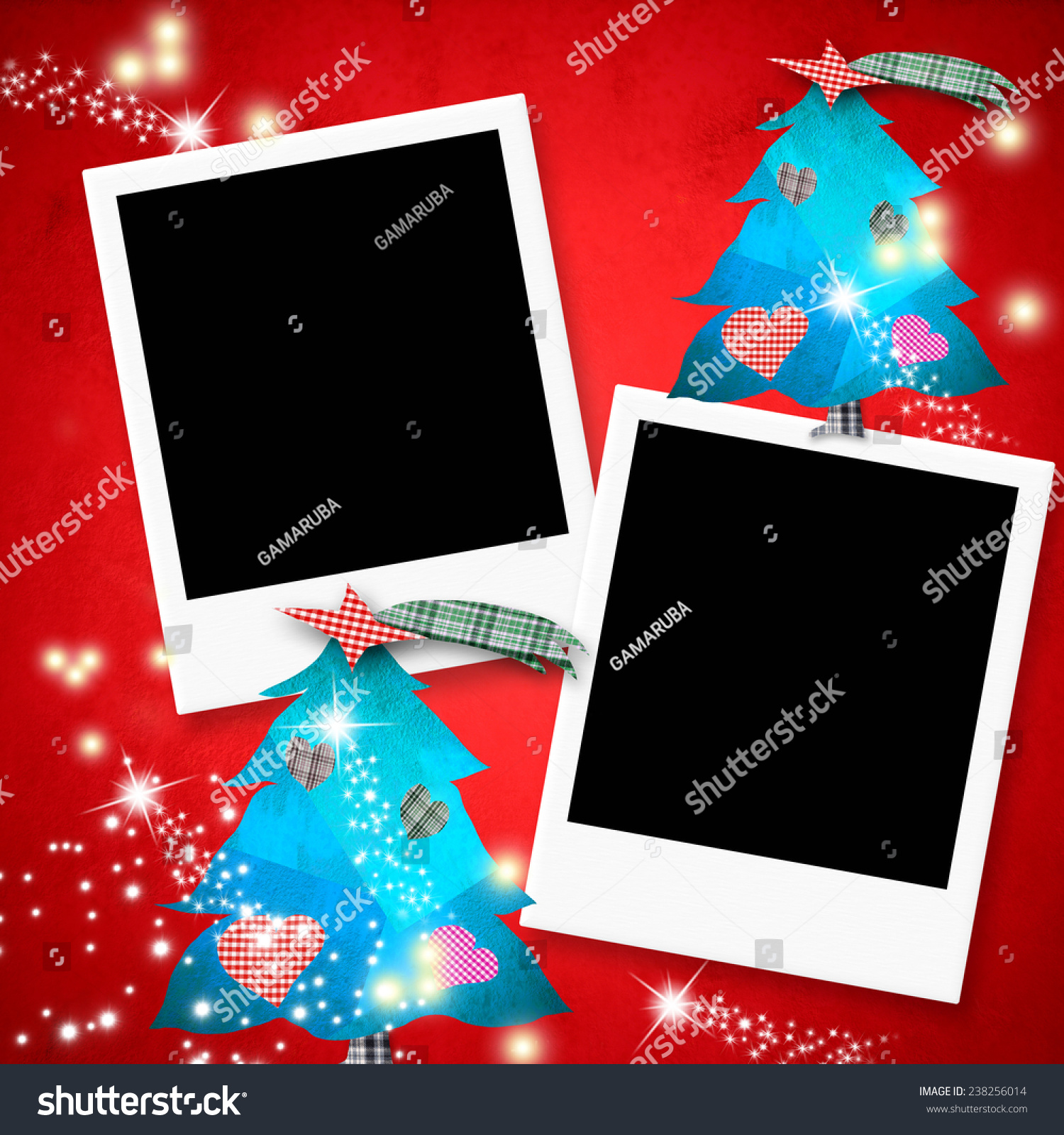 Christmas Cards Photo Frames Two Instant Stock 