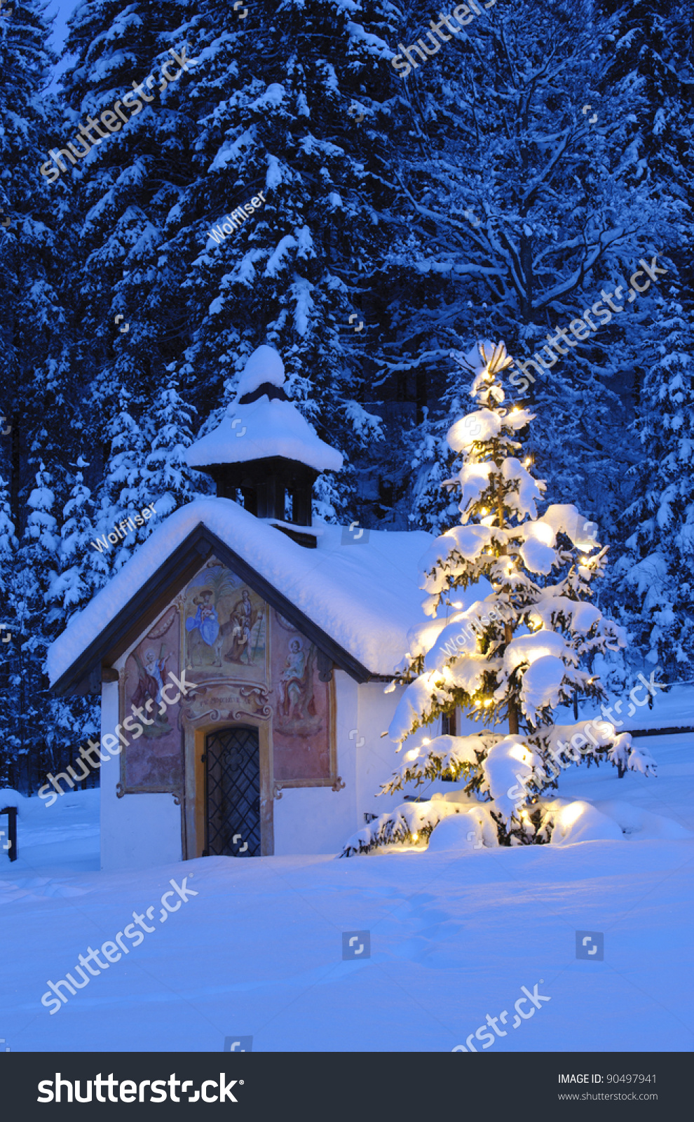 Christmas Chapel In Bavaria, Germany Stock Photo 90497941 : Shutterstock