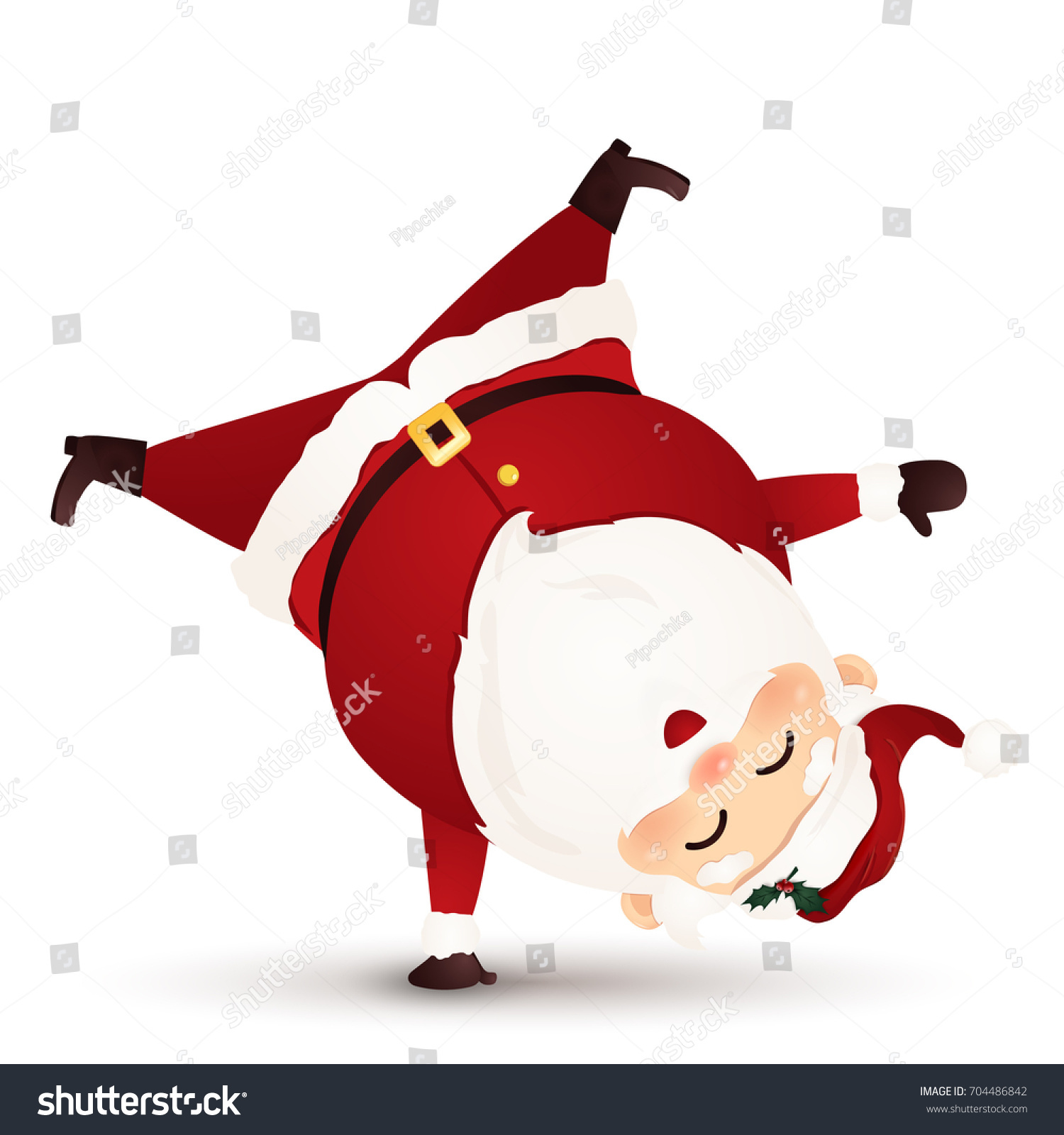   1 Décembre.Bientôt noël . - Page 2 Stock-photo-christmas-cute-funny-happy-santa-claus-standing-on-his-arm-isolated-on-white-background-upside-704486842