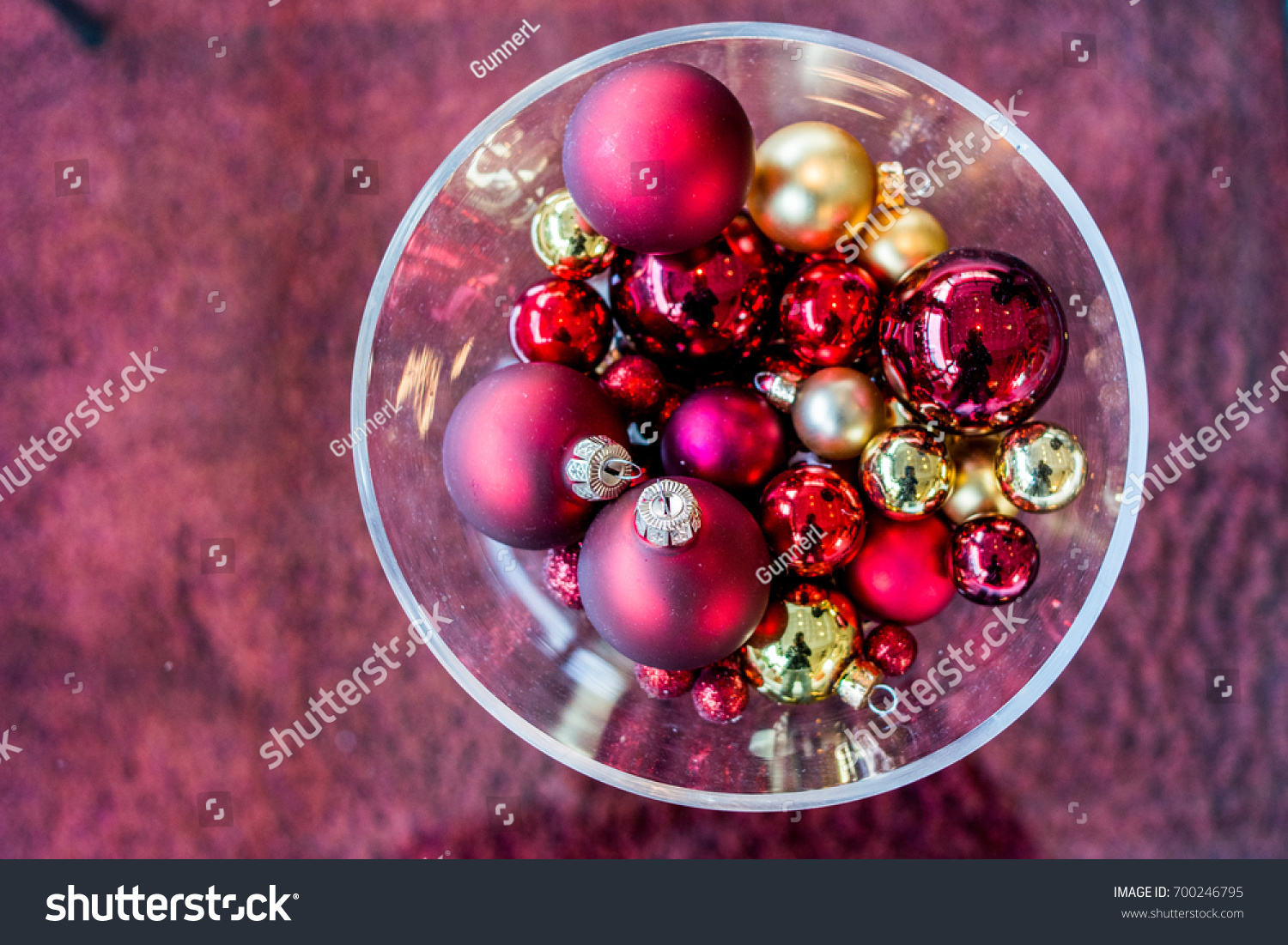 Christmas Decoration Ball Red Gold Color Royalty Free Stock Image