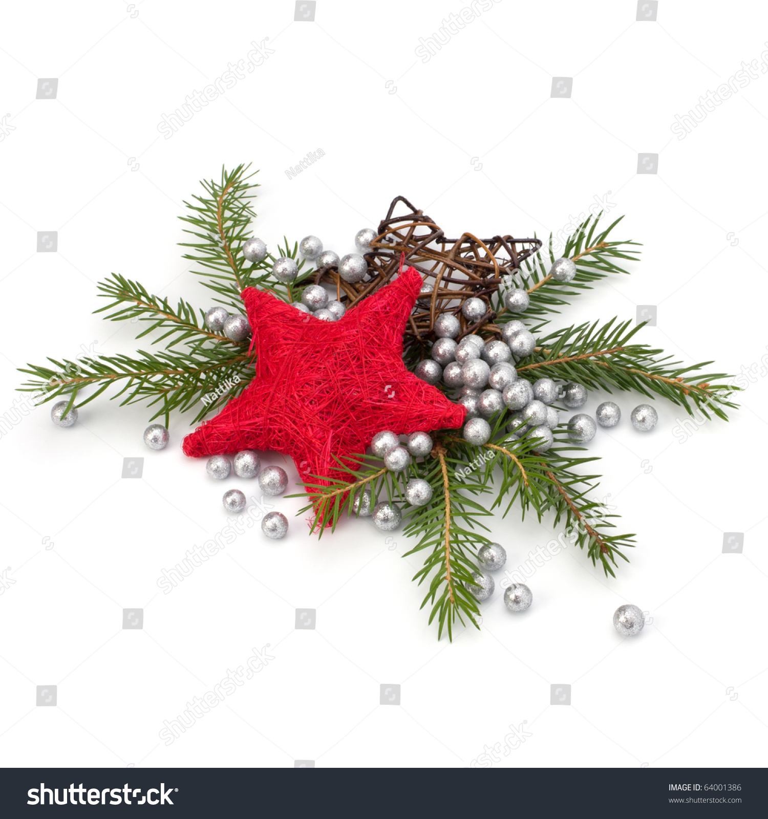 Christmas Decoration Isolated On White Background Stock Photo 64001386 ...