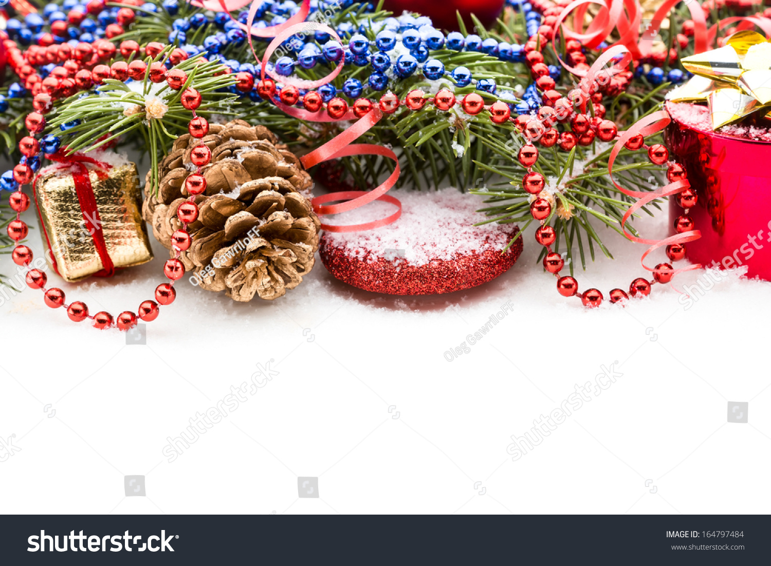 Christmas Decoration Over White Background Stock Photo 164797484 - Shutterstock