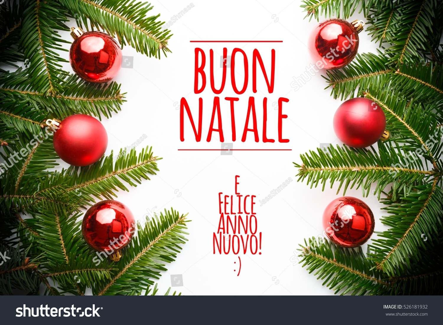 Buon Natale Wishes Italian.Christmas Decorations Greeting Italian Buon Natale Stock Photo Edit Now 526181932