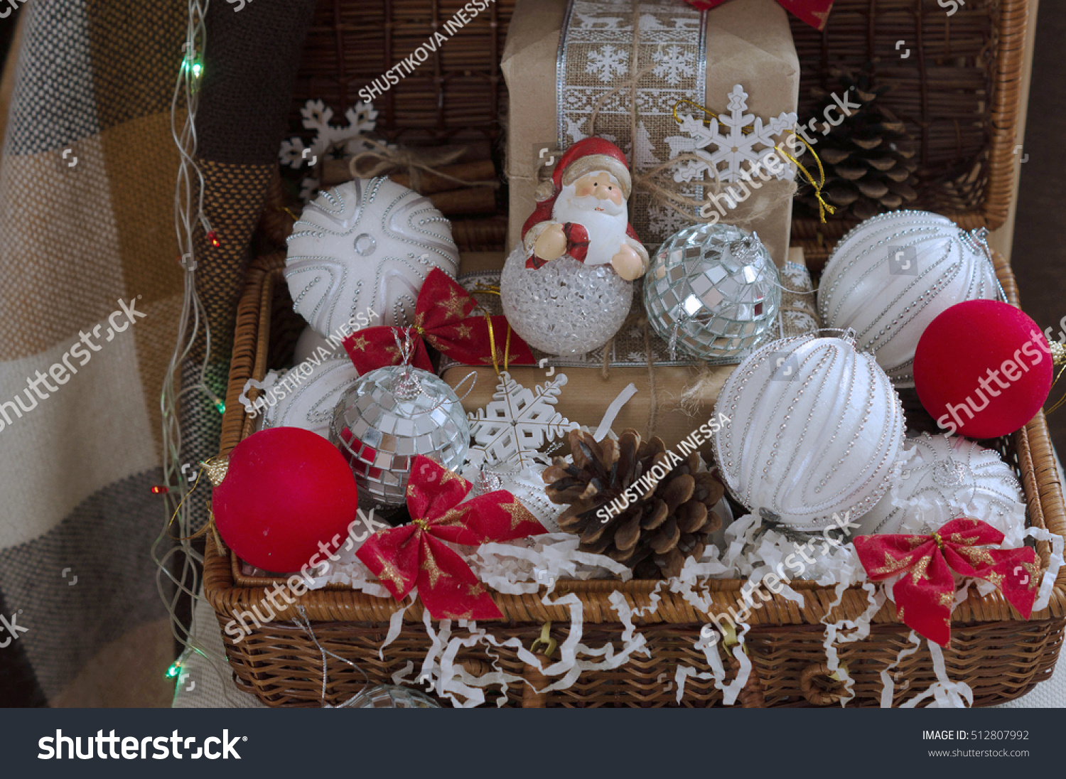 christmas basket with decorations balls on red background stock vector 24062422 id 512807992 - Christmas Basket Decorations christmas basket with decorations balls on red background stock vector 24062422 id 512807992 - Christmas Basket Decorations
