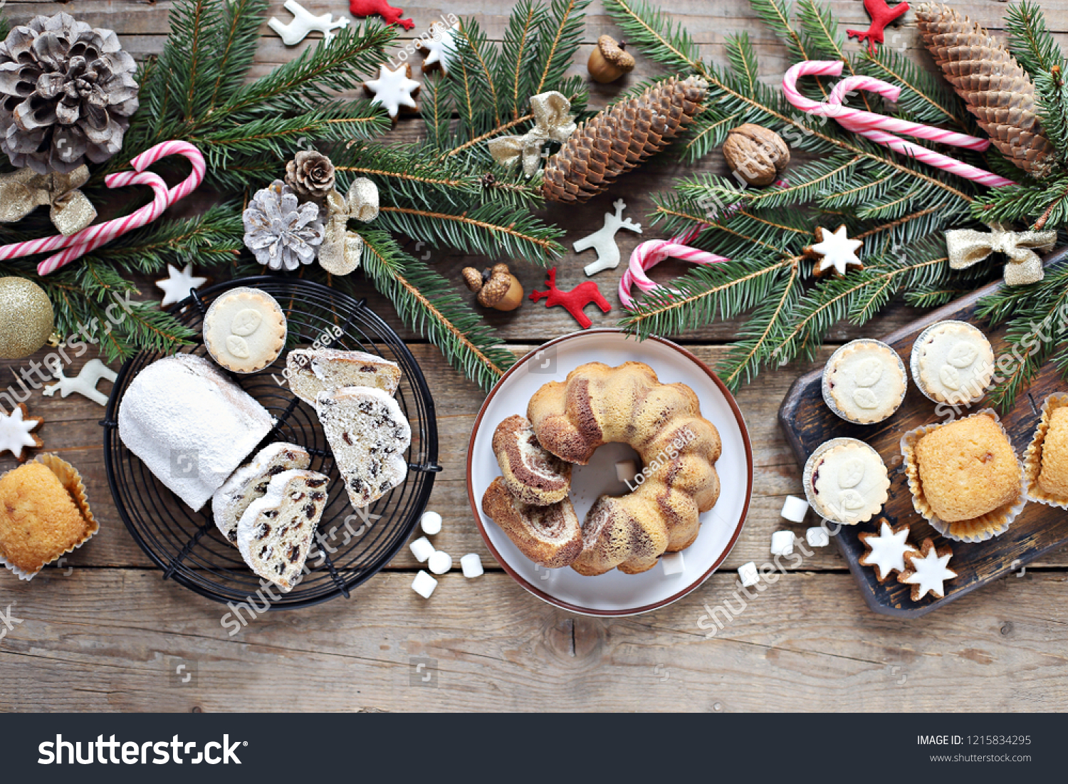 Christmas Dessert Table Traditional Cake Stollen Stock Photo Edit Now 1215834295