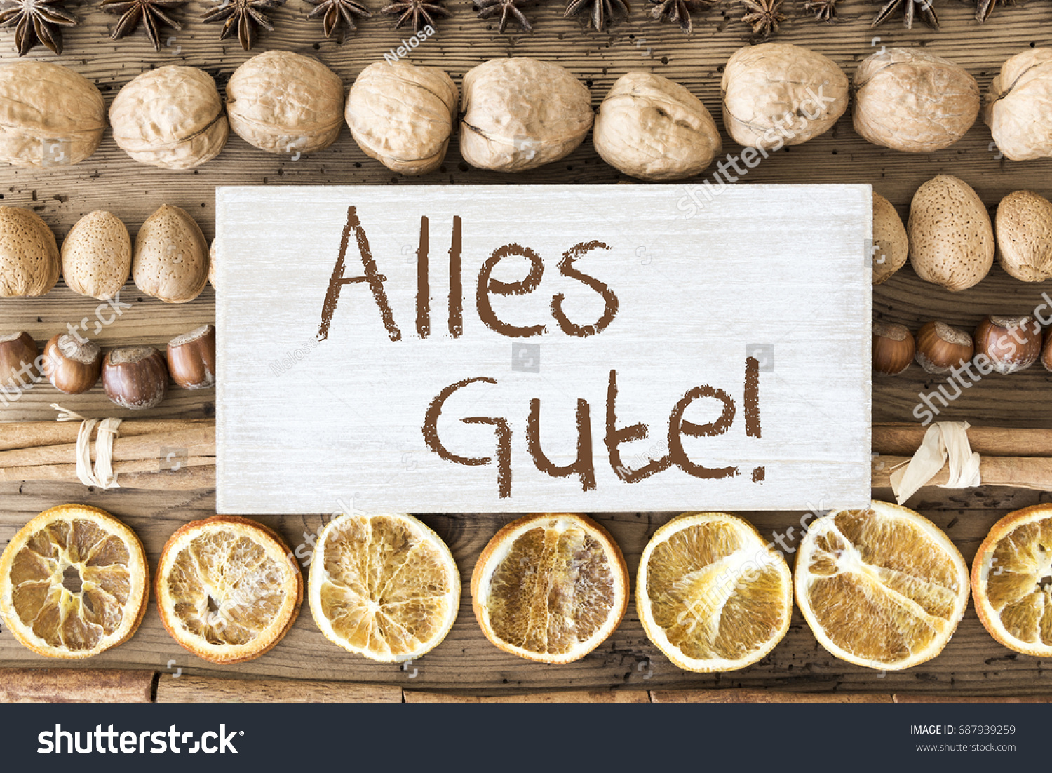 Christmas Food Flat Lay Alles Gute Stock Photo Edit Now 687939259