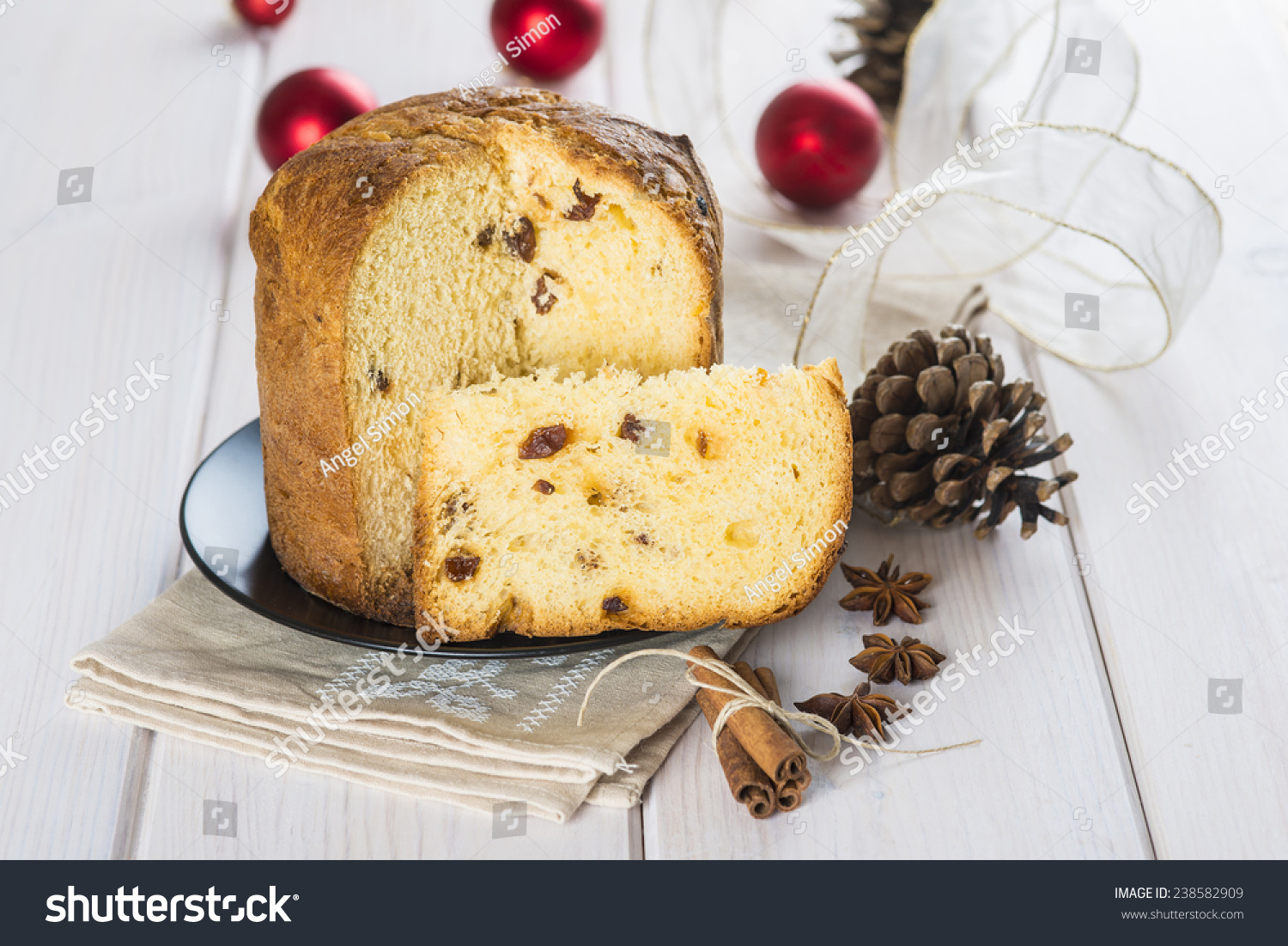 Christmas Fruit Cake Panettone Traditional Italy Stock Photo 238582909 ...