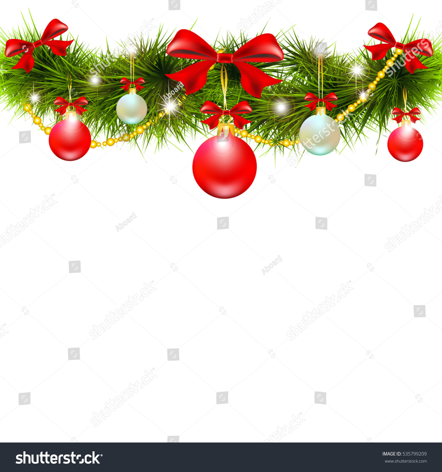 Christmas Garland,On A White Stock Photo 535799209 : Shutterstock
