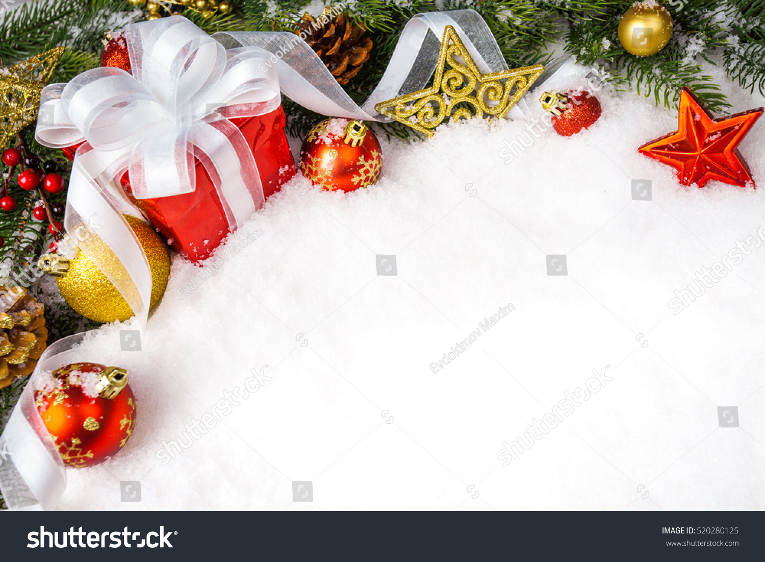Christmas Gift Decoration On White Background Stock Photo 